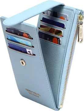 Badiya Card Holder Wallet for Women RFlD Slim Wallets Bifold Multi Card Case Coin Purse