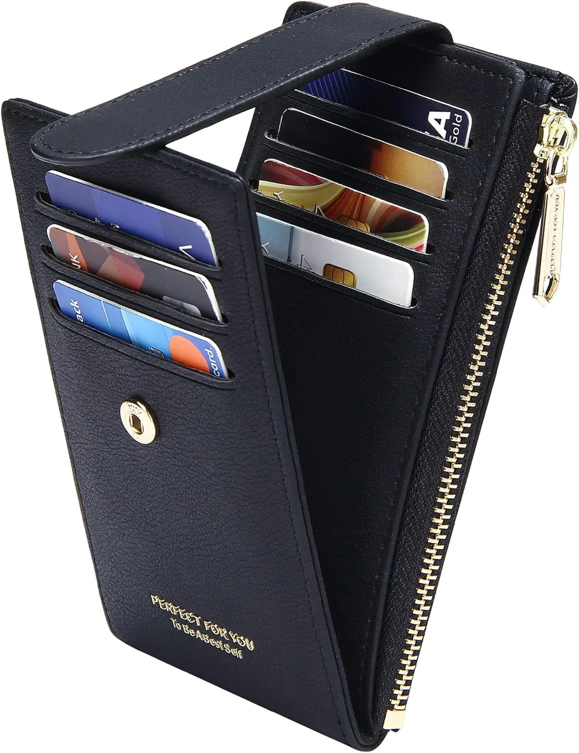 Badiya Card Holder Wallet for Women RFlD Slim Wallets Bifold Multi Card Case Coin Purse