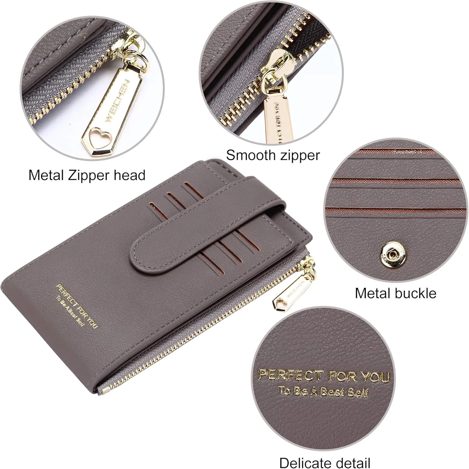 Badiya Card Holder Wallet for Women RFlD Slim Wallets Bifold Multi Card Case Coin Purse