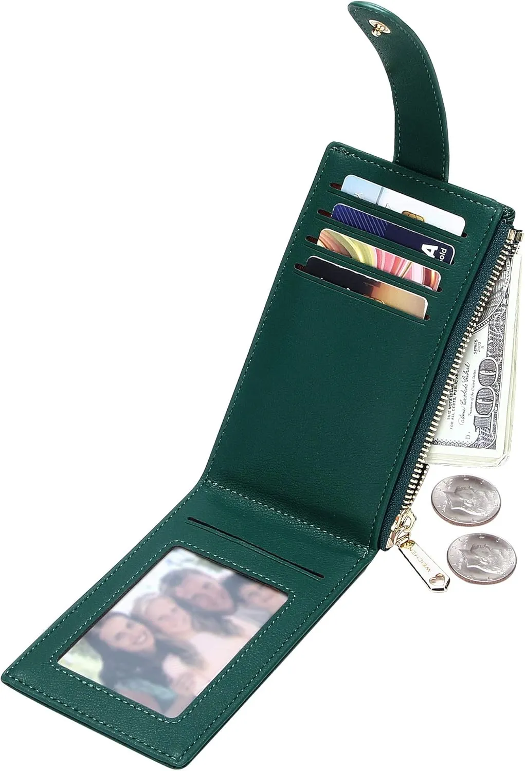 Badiya Card Holder Wallet for Women RFlD Slim Wallets Bifold Multi Card Case Coin Purse