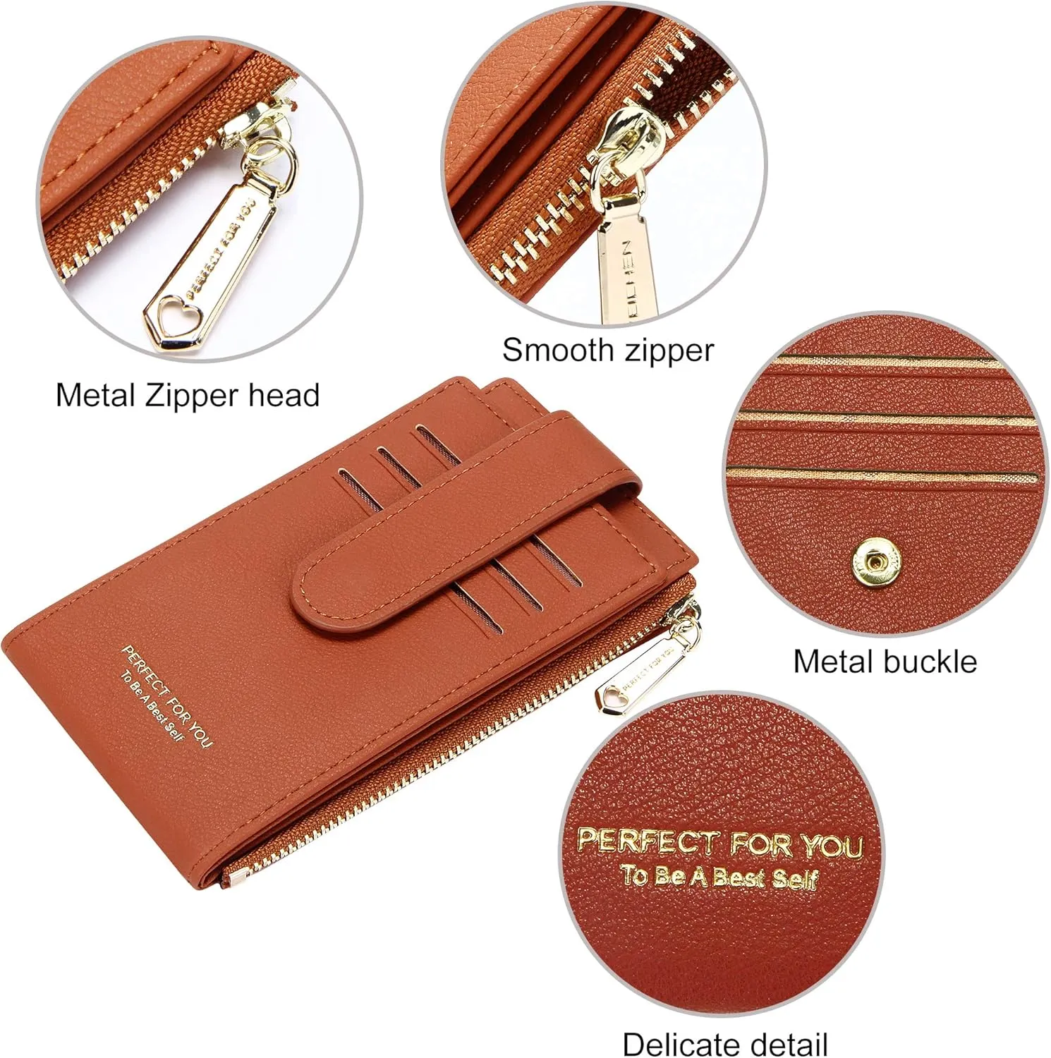 Badiya Card Holder Wallet for Women RFlD Slim Wallets Bifold Multi Card Case Coin Purse