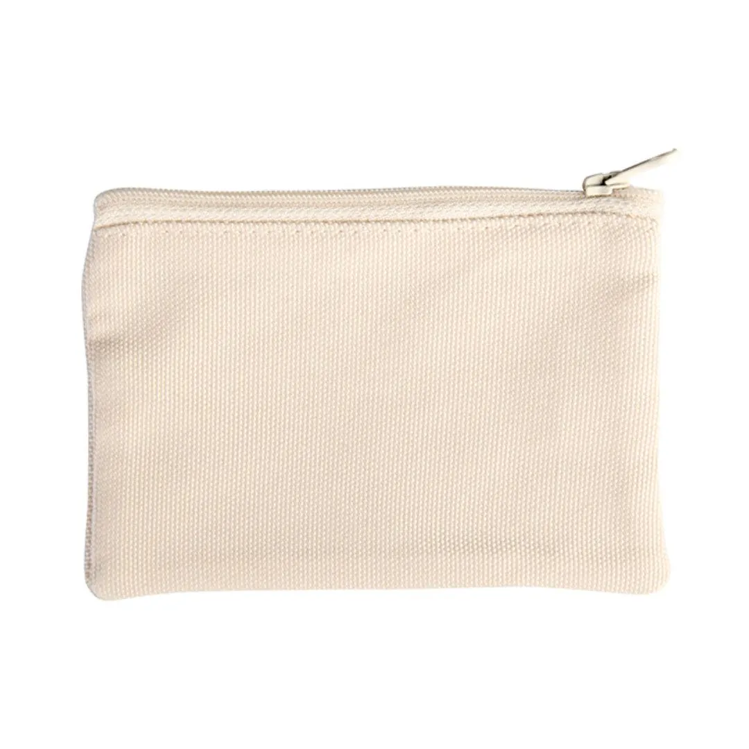 Bags - Pouch with Zipper - Canvas Texture - 18cm x 12.5cm
