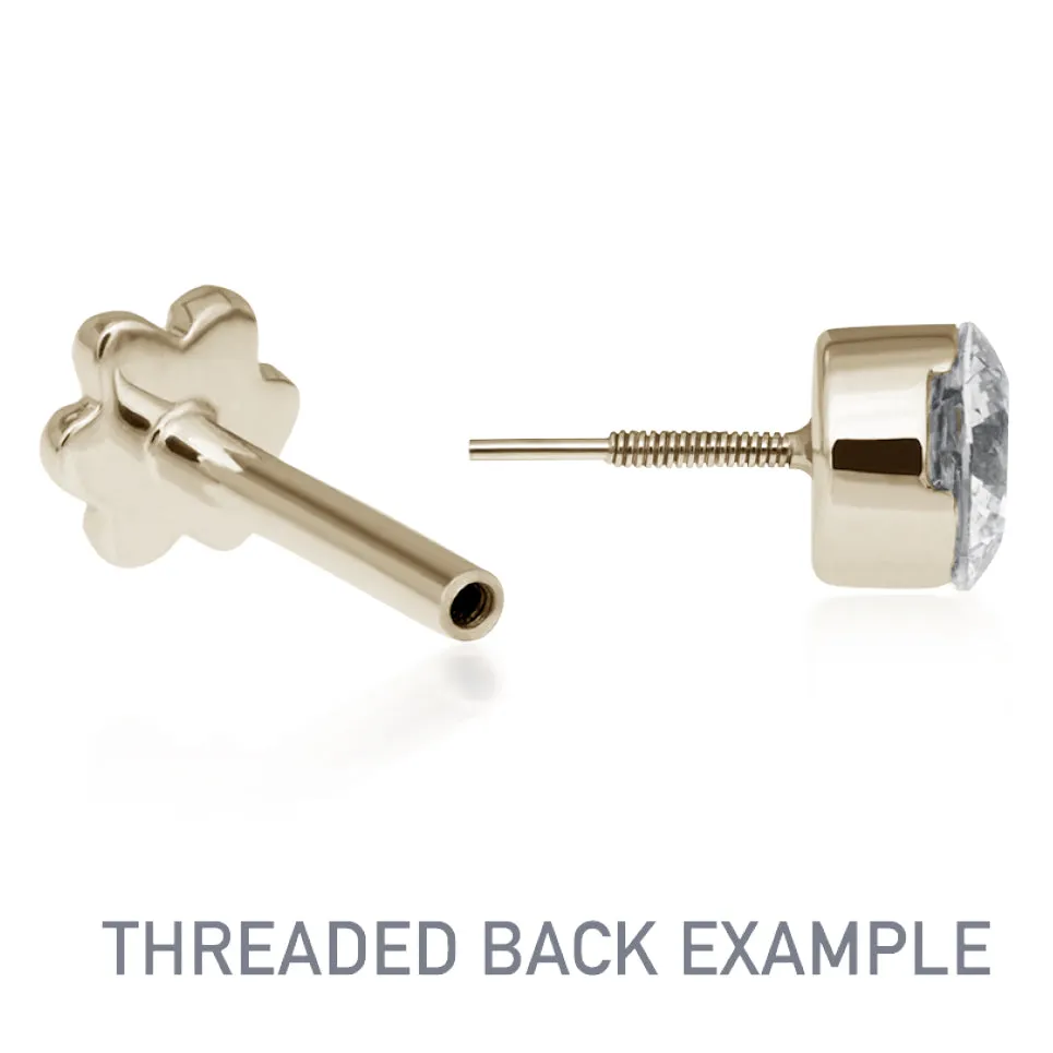 Ball Trinity Earring by Maria Tash in 14K Gold. Flat Stud.