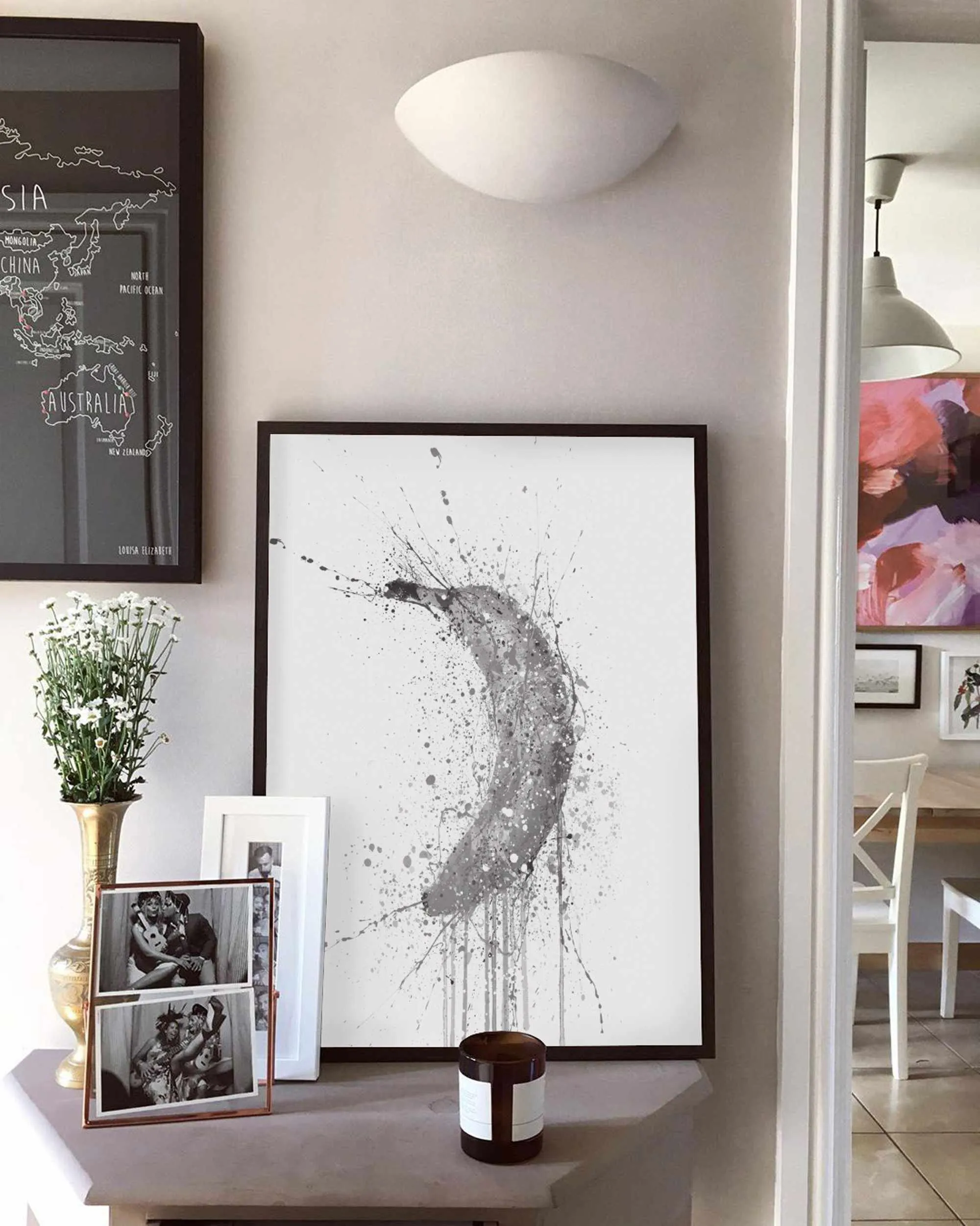 Grey Edition Banana Fruit Wall Art Print: Elegant Home Decor