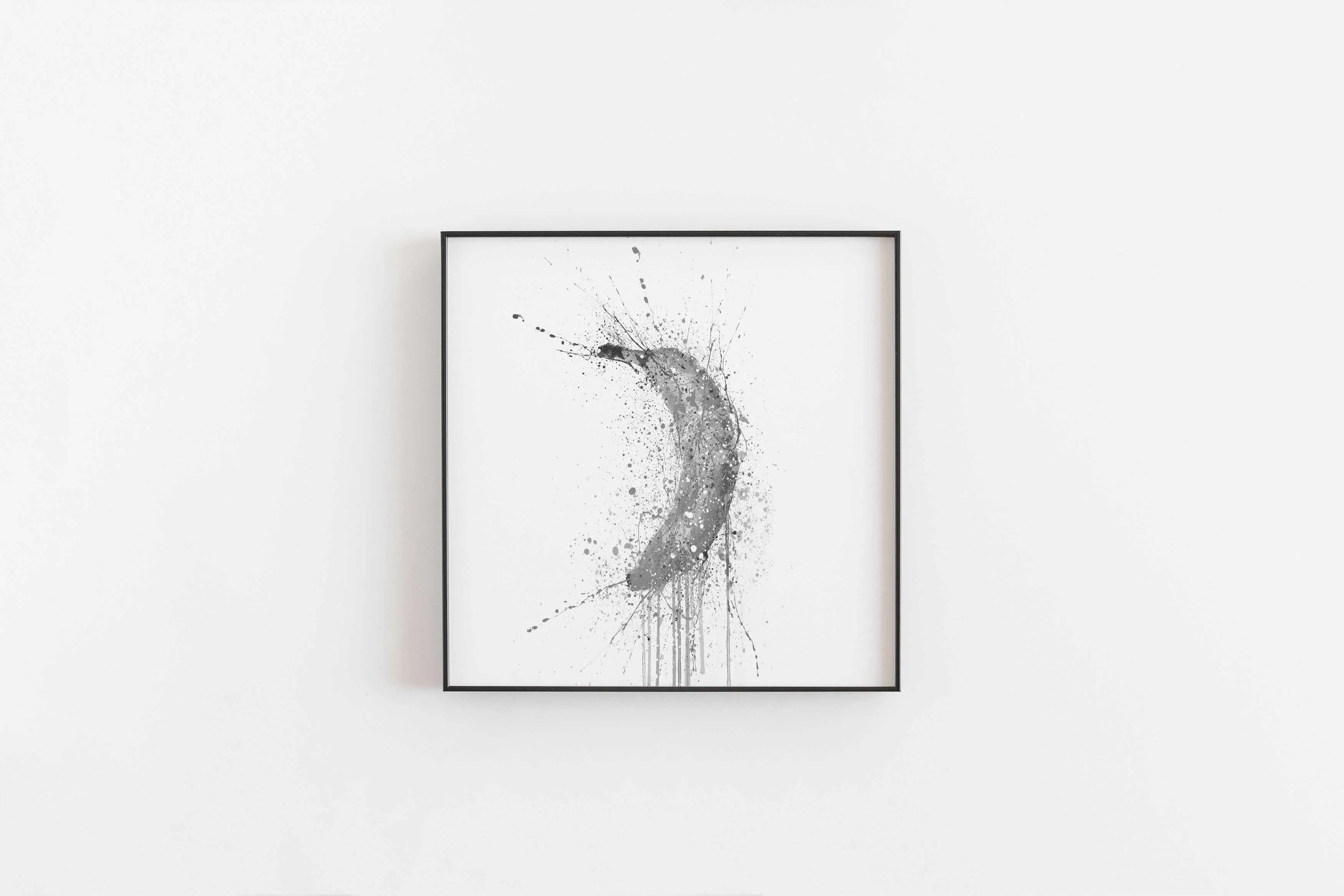 Grey Edition Banana Fruit Wall Art Print: Elegant Home Decor