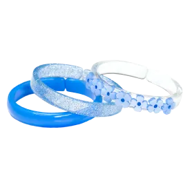 Bangle Set - Blue Peonies