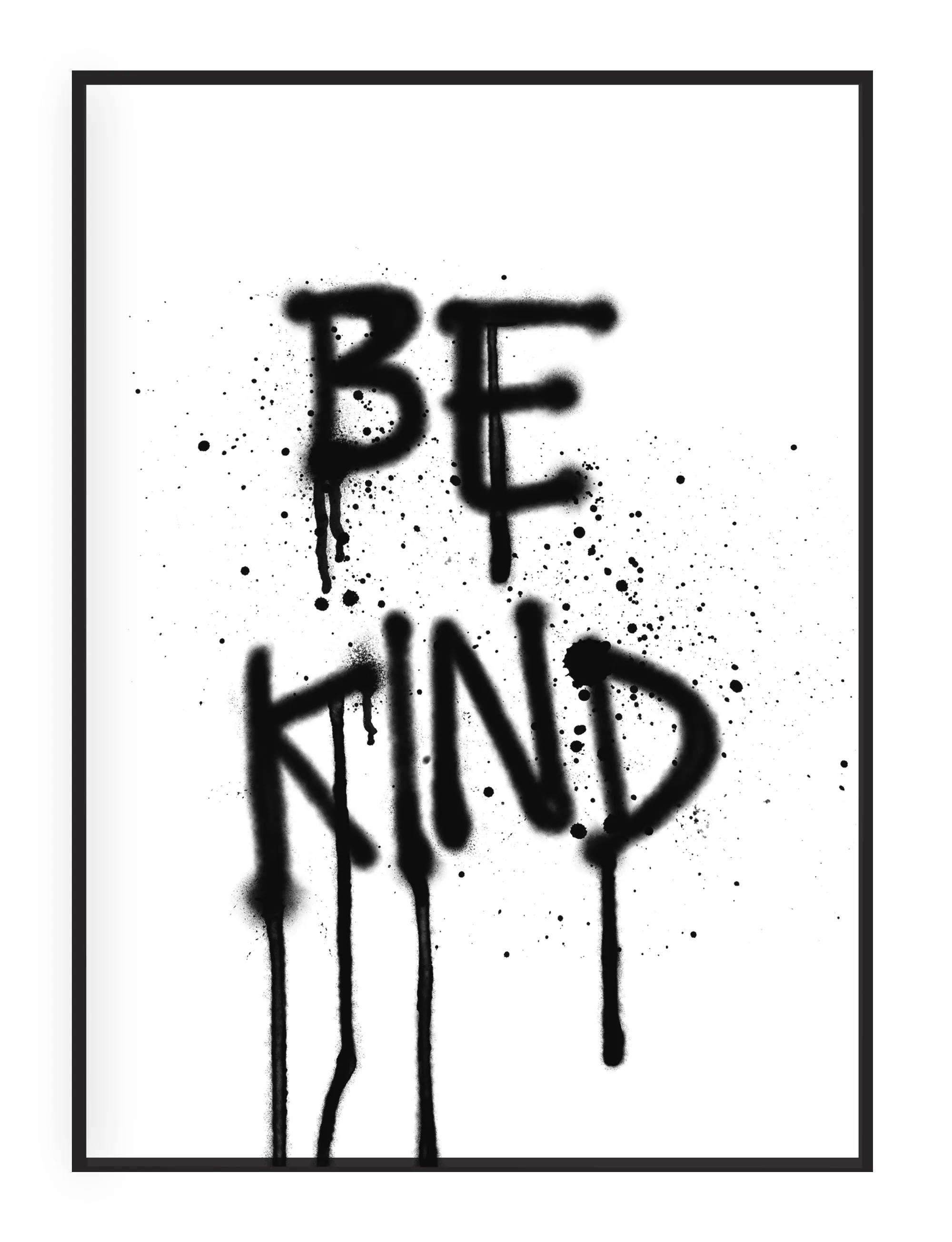 Be Kind' Typographic Wall Art Print