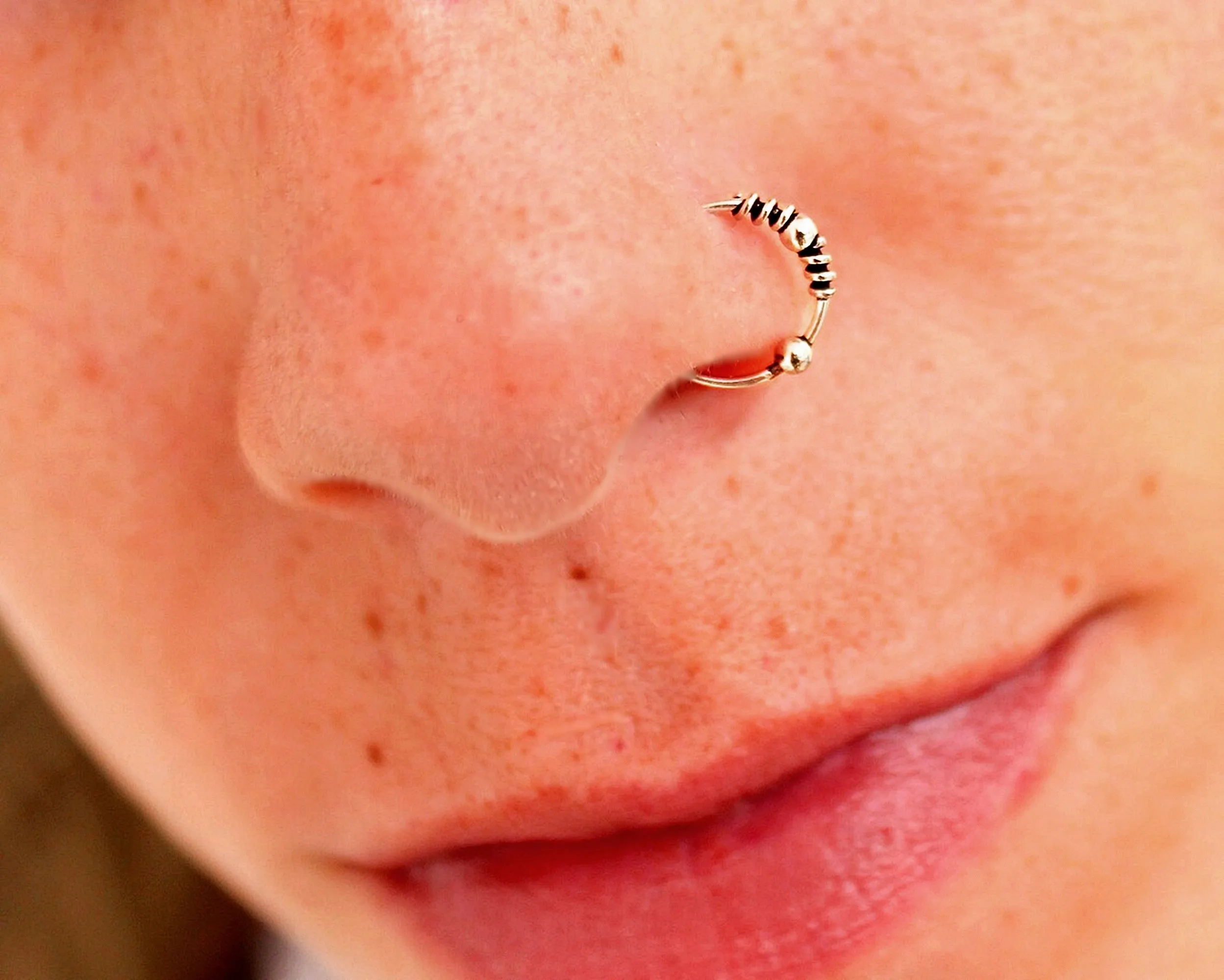 BEADED NOSE HOOP - 4 Styles