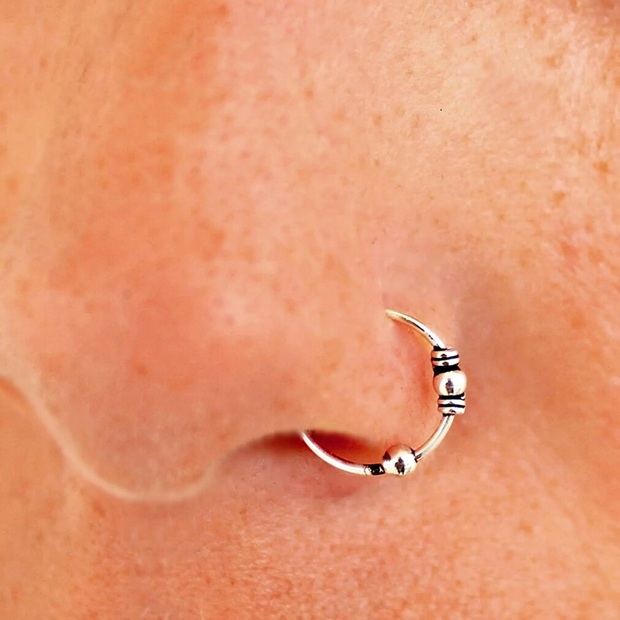 BEADED NOSE HOOP - 4 Styles