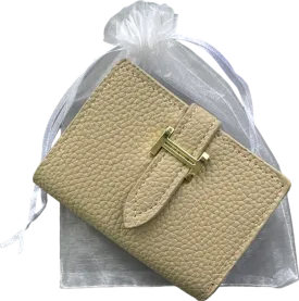 Beige 'H' Faux Leather Multi Credit Card Holder