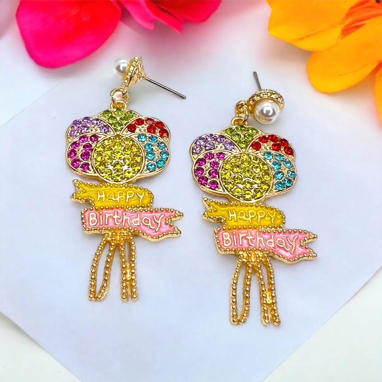 Birthday Earrings - Birthday Accessories, Birthday Queen, Birthday Girl Earrings, Happy Birthday