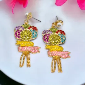 Birthday Earrings - Birthday Accessories, Birthday Queen, Birthday Girl Earrings, Happy Birthday