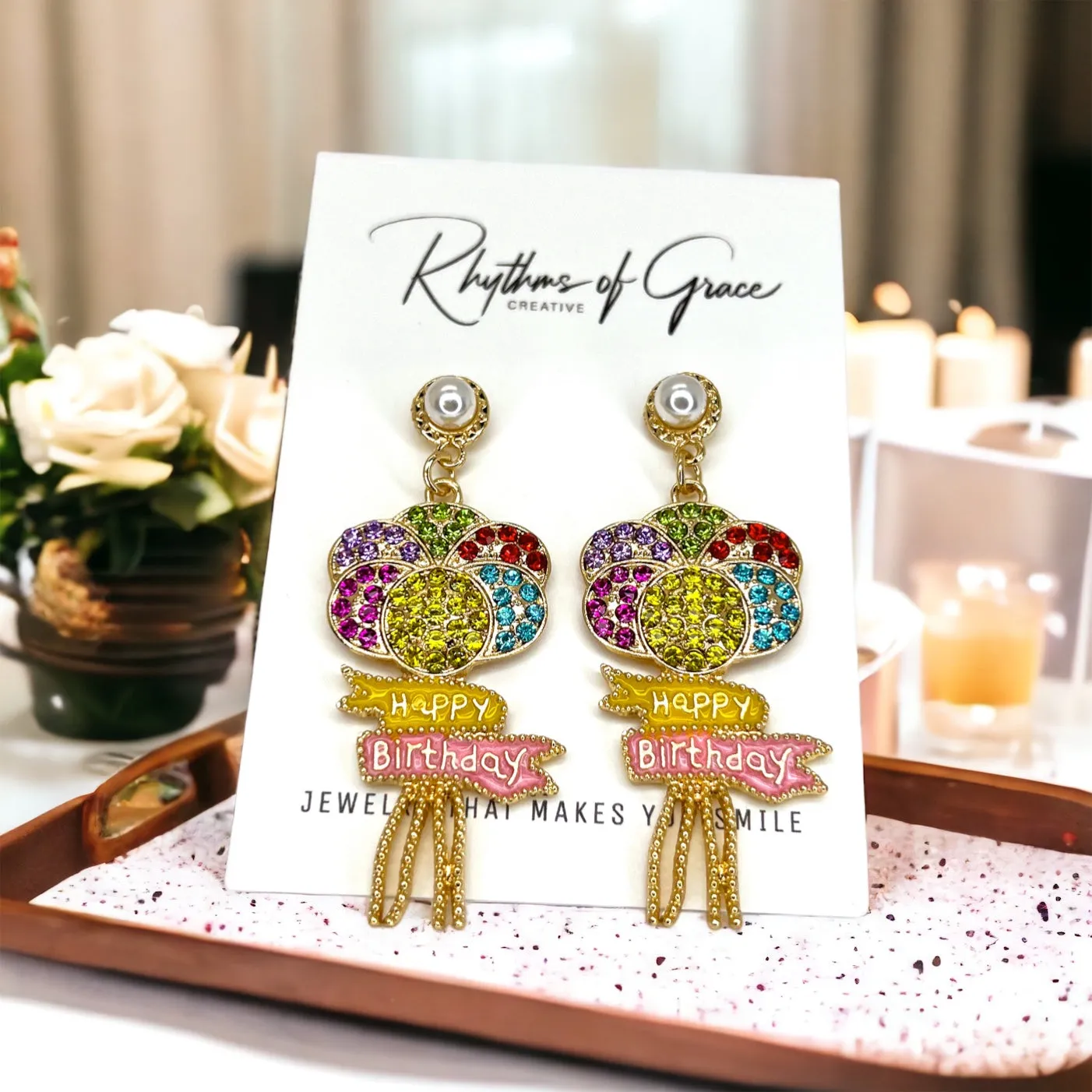 Birthday Earrings - Birthday Accessories, Birthday Queen, Birthday Girl Earrings, Happy Birthday
