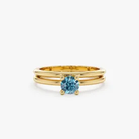 Blue Diamond Bridal Ring Set, Jordyn