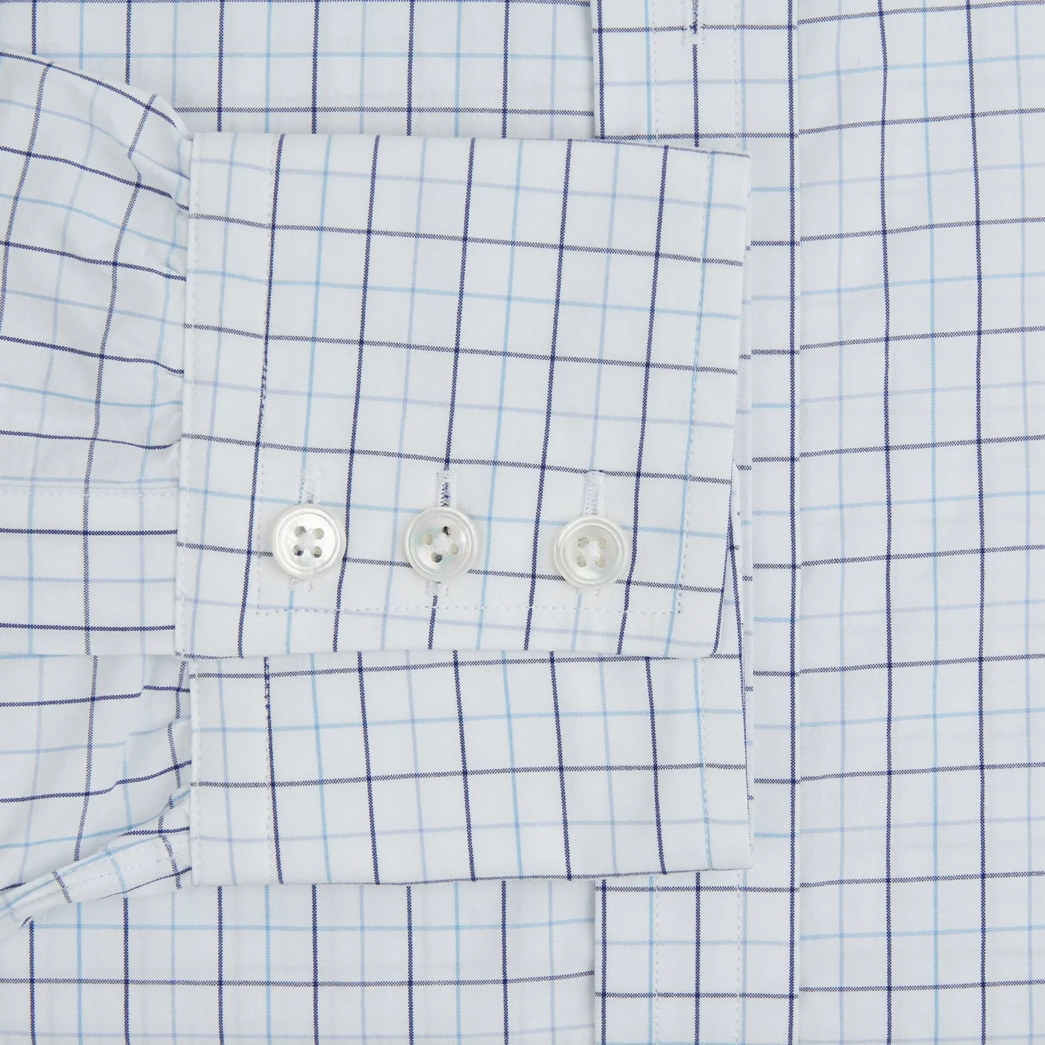 Blue Overlay Grid Check Mayfair Shirt