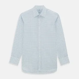 Blue Overlay Grid Check Mayfair Shirt
