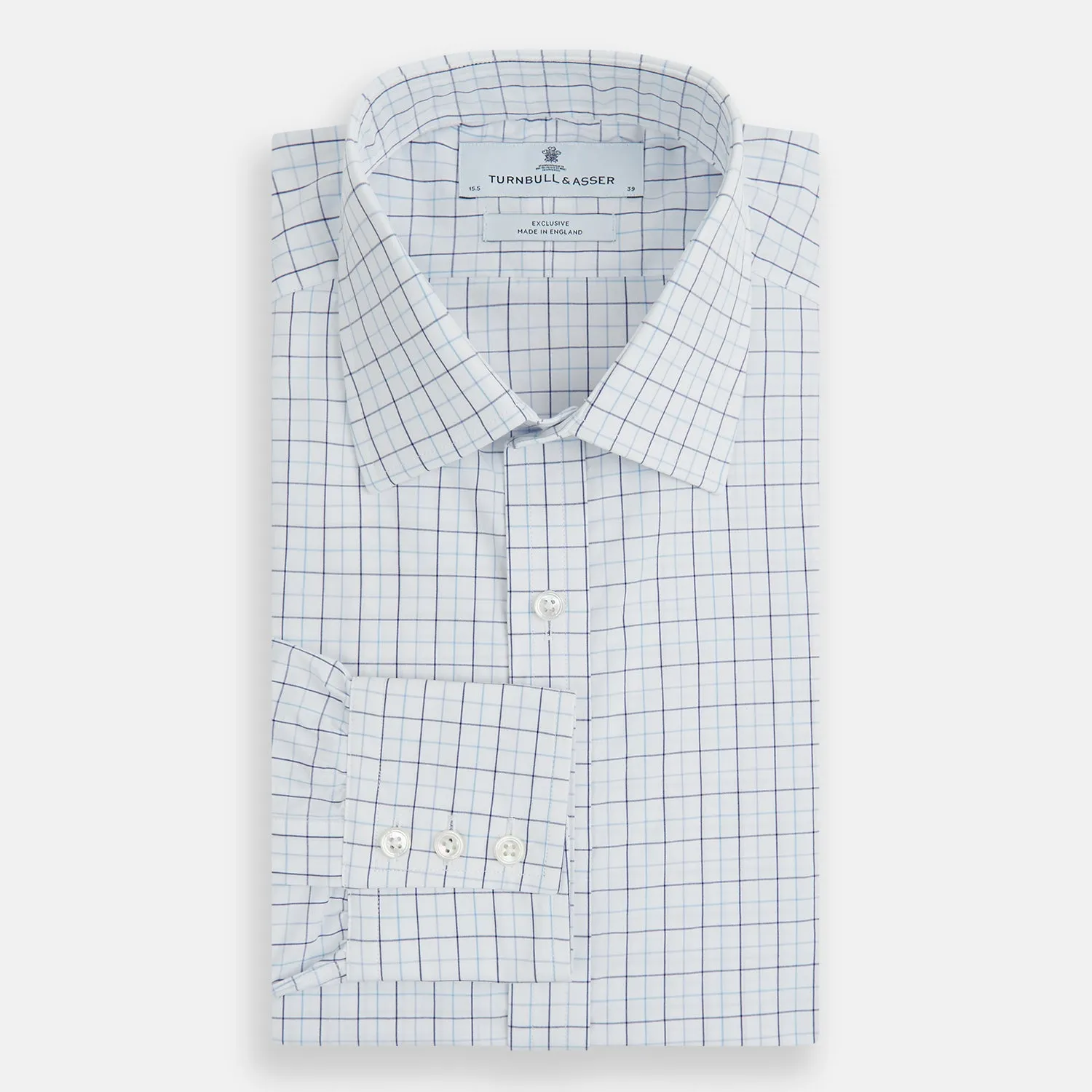 Blue Overlay Grid Check Mayfair Shirt
