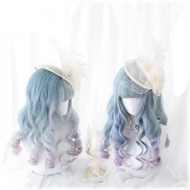 Blue Purple Ombre Long Wig