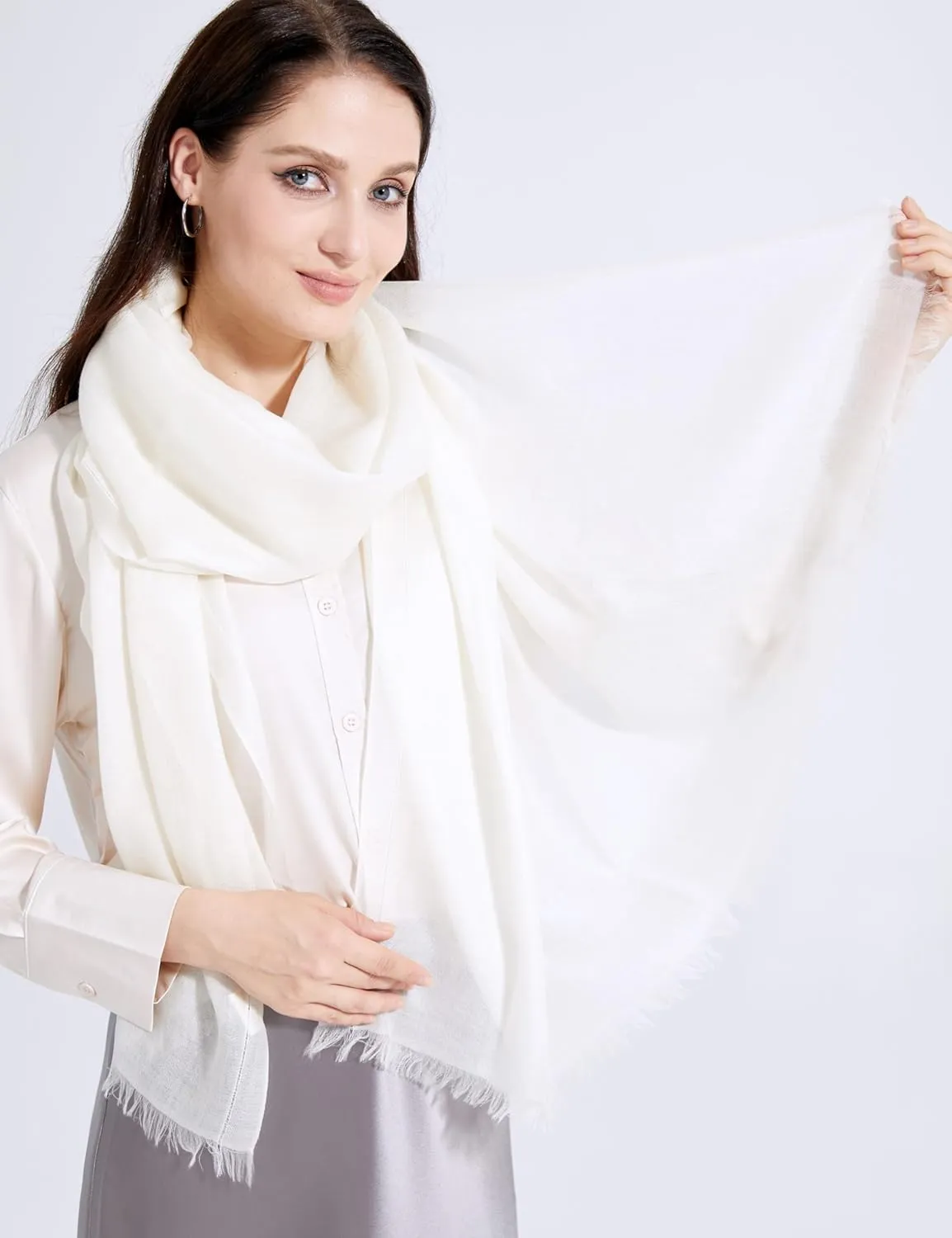 Buttery-soft Cashmere Wrap Lightweight Scarf Shawl Travel Stole for Wayfarer Extra Large 75"x35"