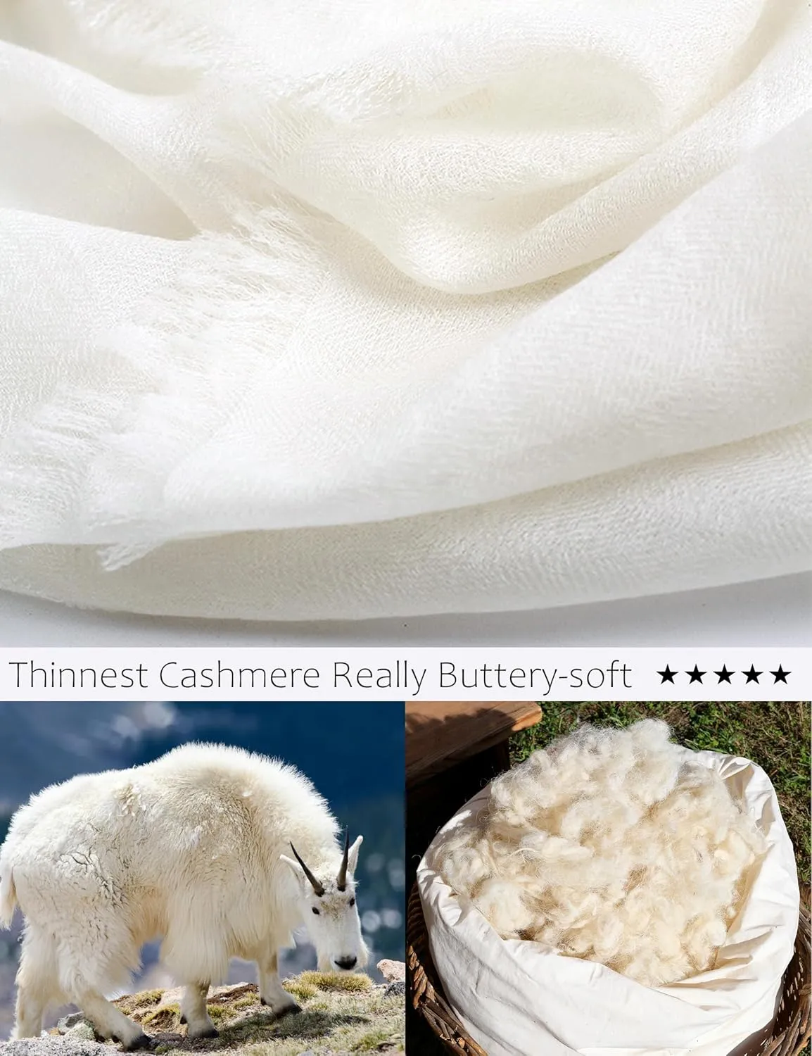 Buttery-soft Cashmere Wrap Lightweight Scarf Shawl Travel Stole for Wayfarer Extra Large 75"x35"