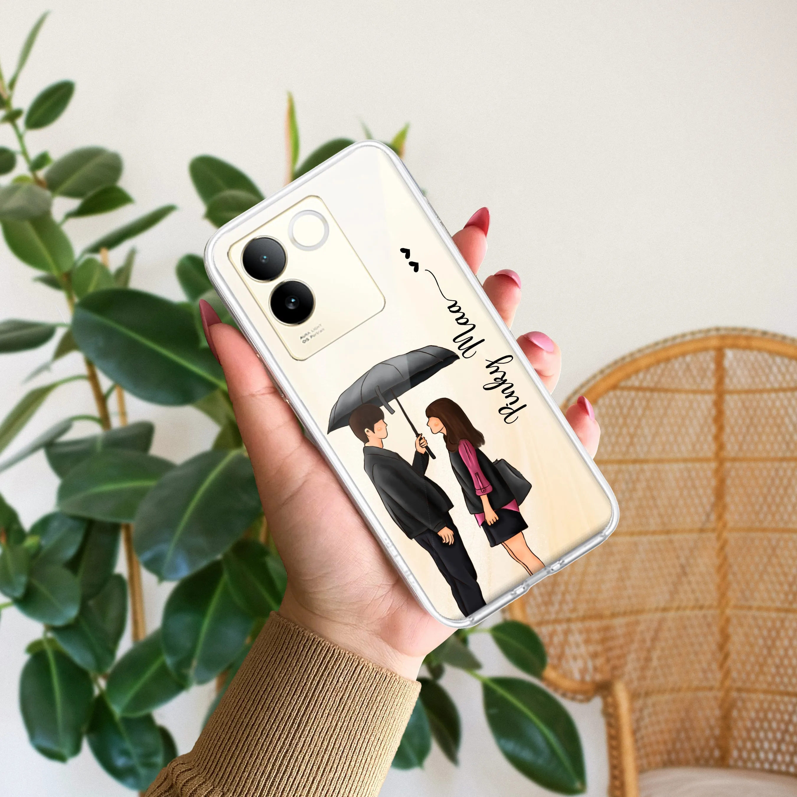 Caring Couple Customize Transparent Silicon Case For Vivo