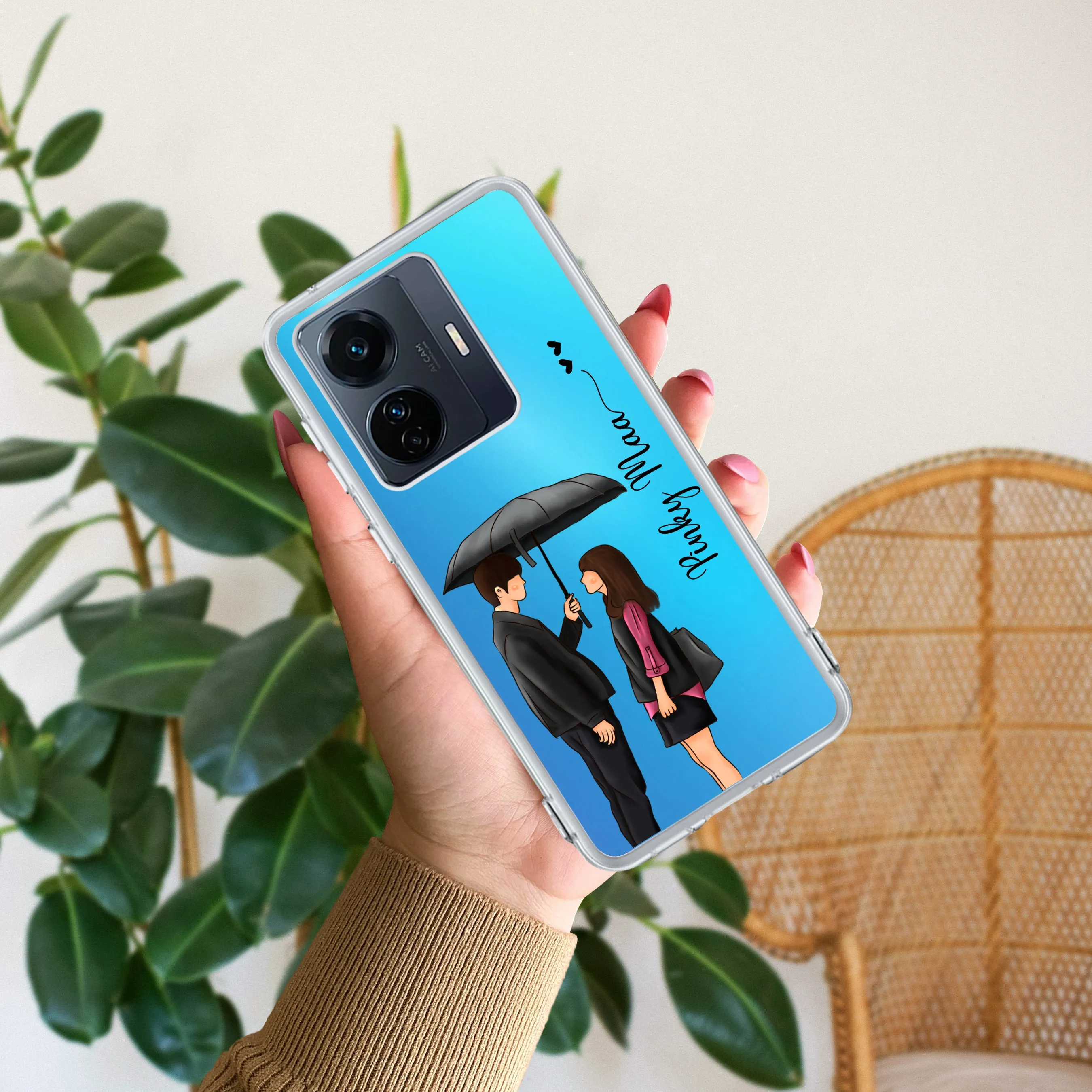 Caring Couple Customize Transparent Silicon Case For Vivo
