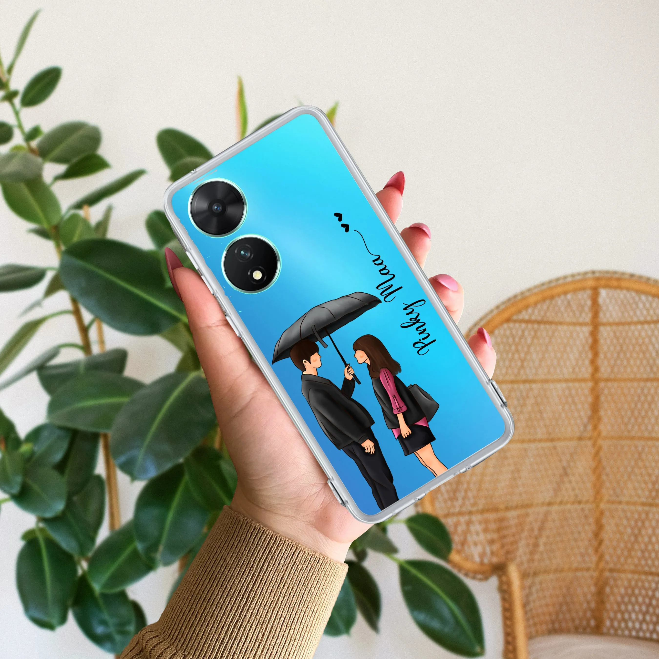 Caring Couple Customize Transparent Silicon Case For Vivo