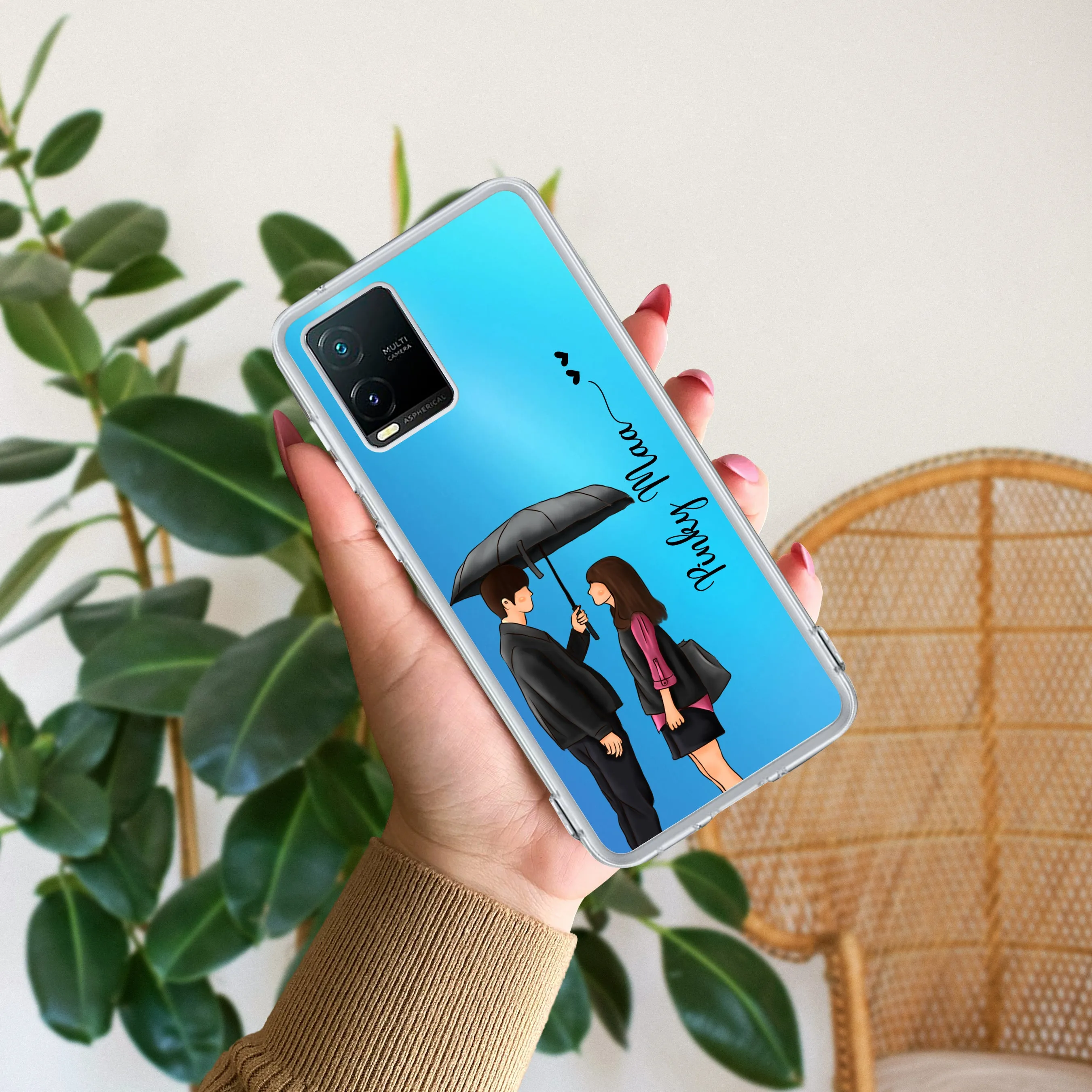 Caring Couple Customize Transparent Silicon Case For Vivo