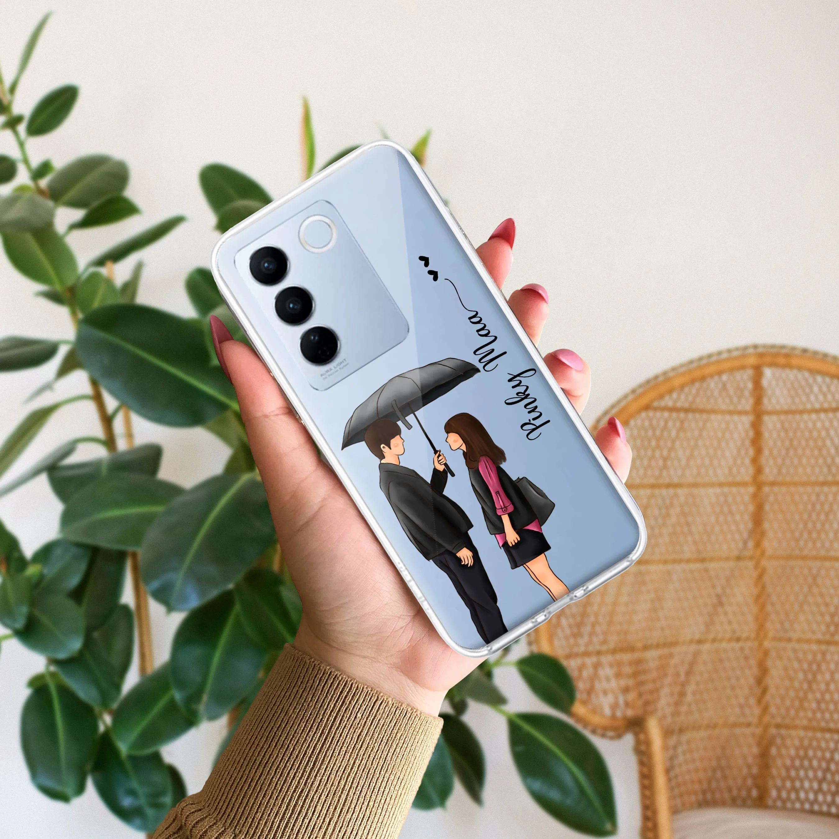 Caring Couple Customize Transparent Silicon Case For Vivo