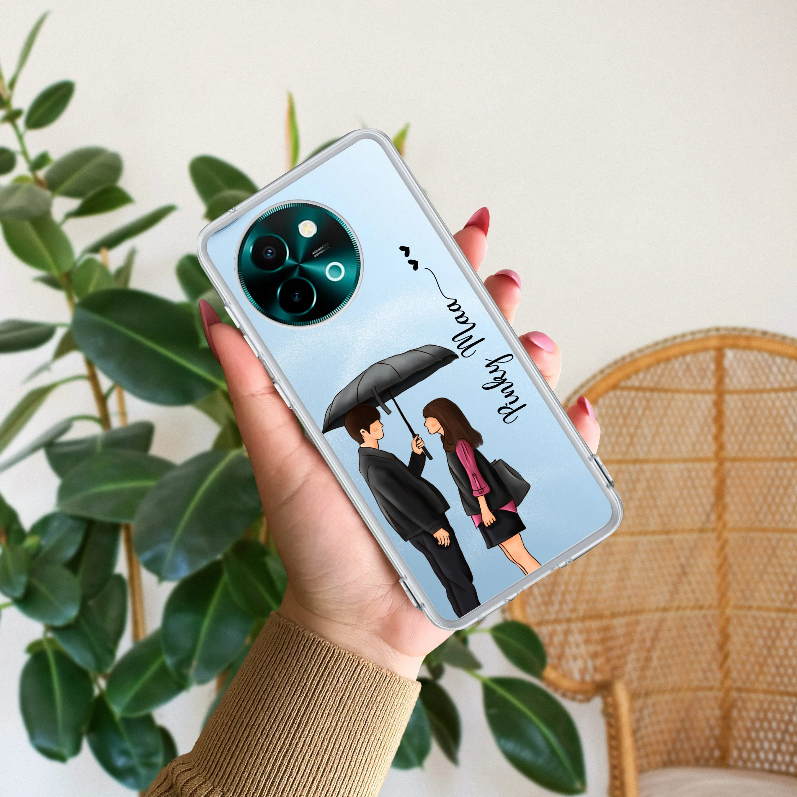 Caring Couple Customize Transparent Silicon Case For Vivo