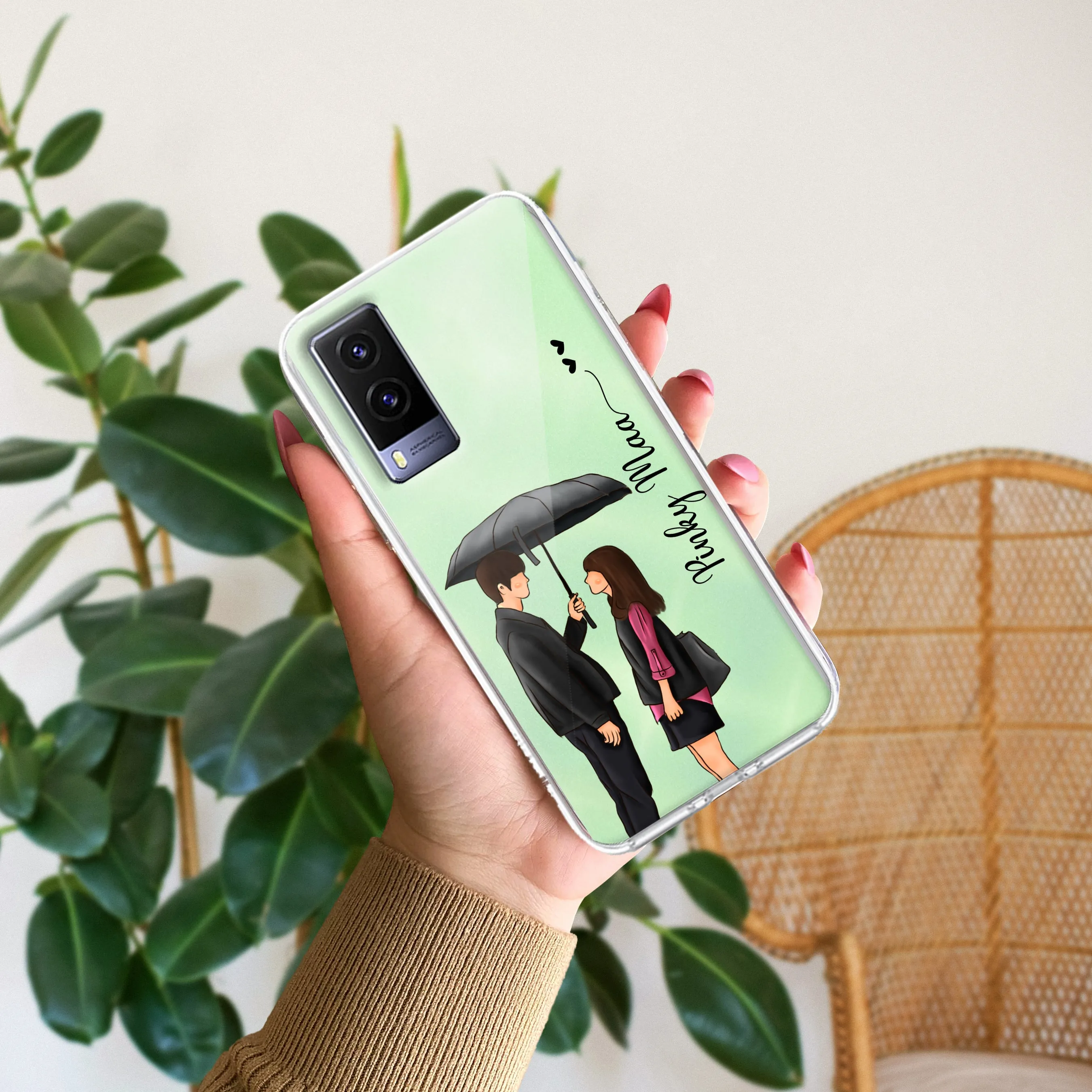 Caring Couple Customize Transparent Silicon Case For Vivo
