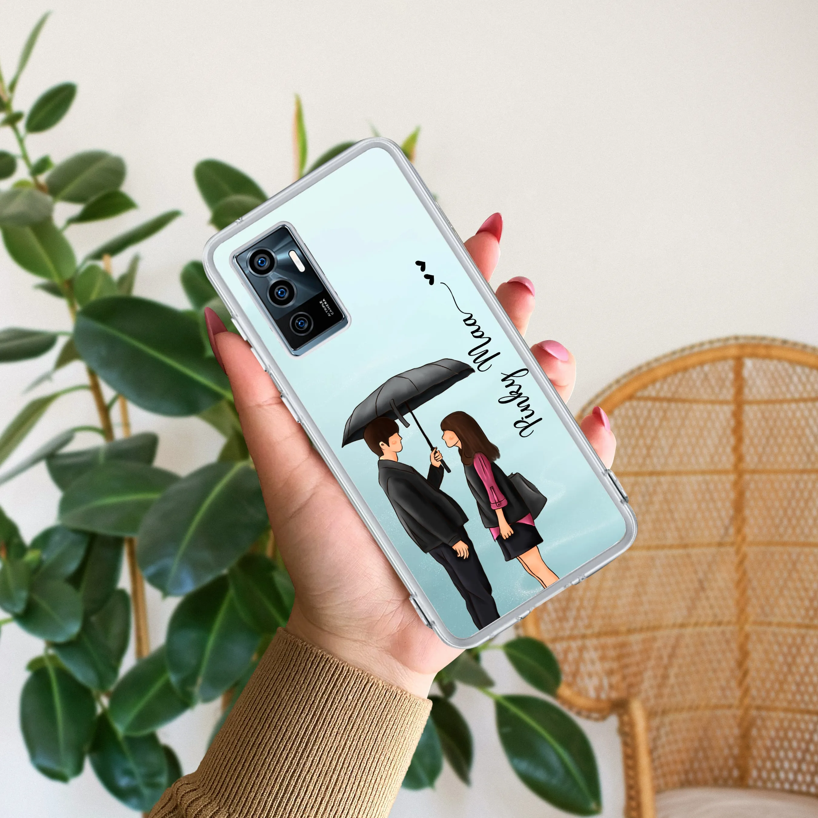 Caring Couple Customize Transparent Silicon Case For Vivo