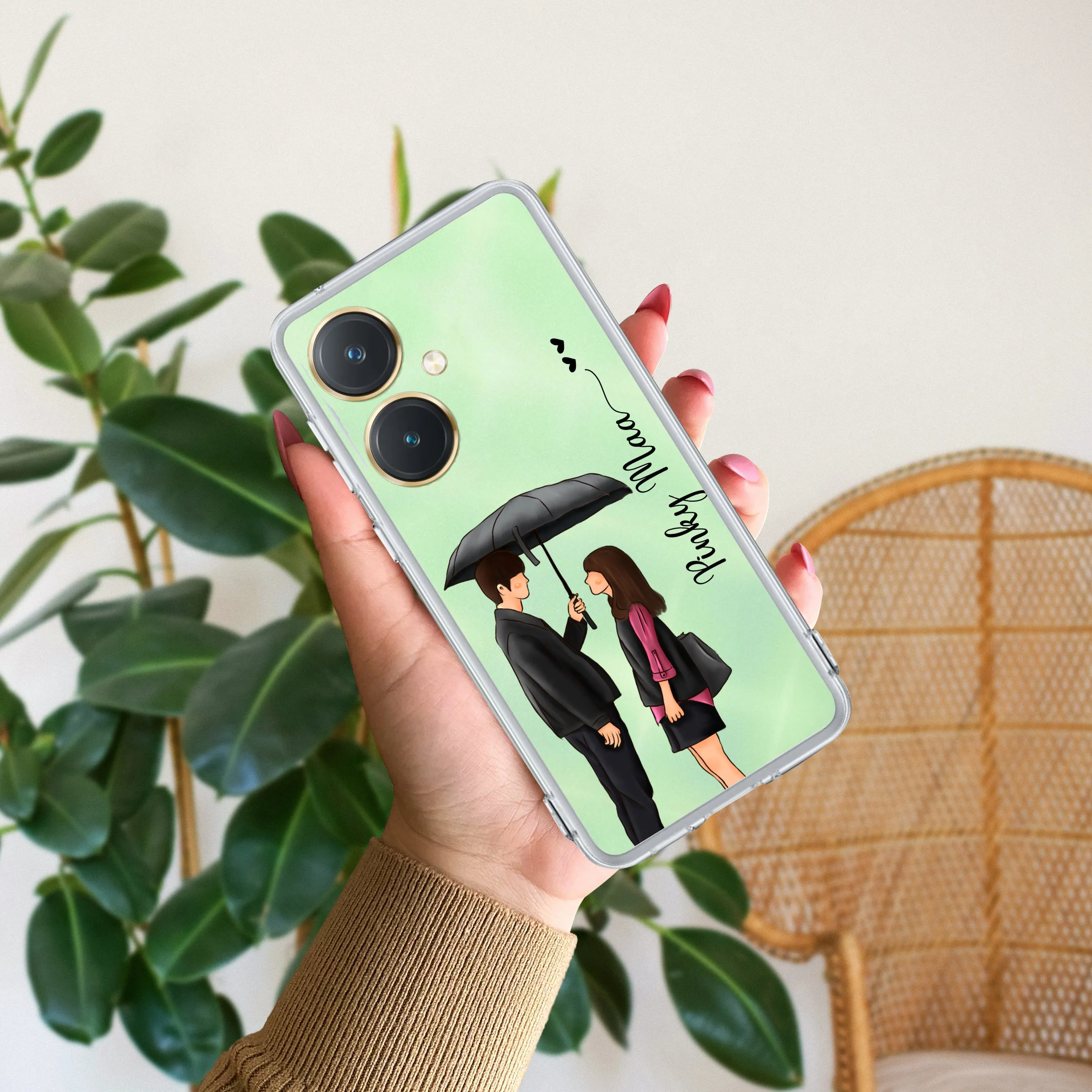 Caring Couple Customize Transparent Silicon Case For Vivo