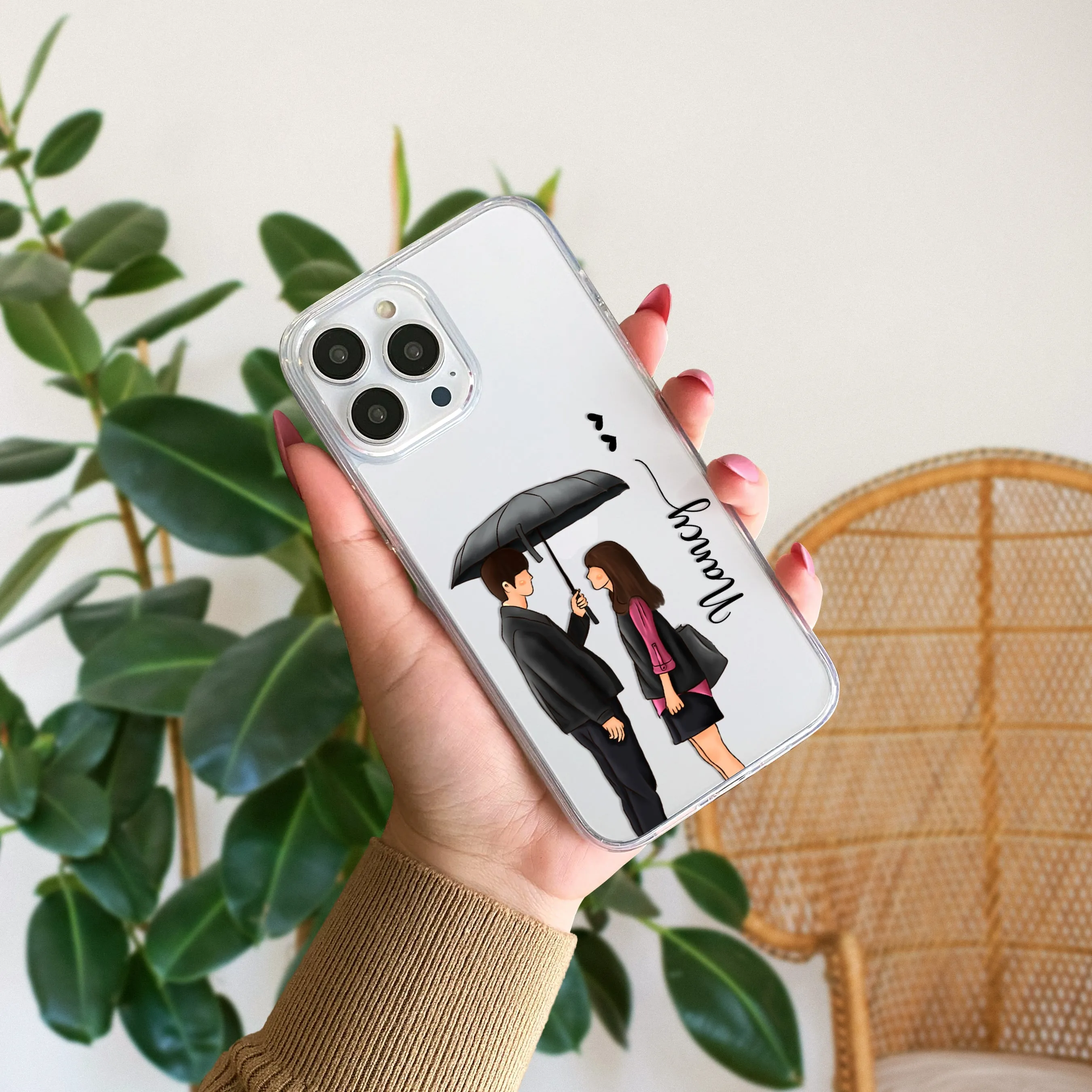 Caring Couple Customize Transparent Silicon Case For Vivo