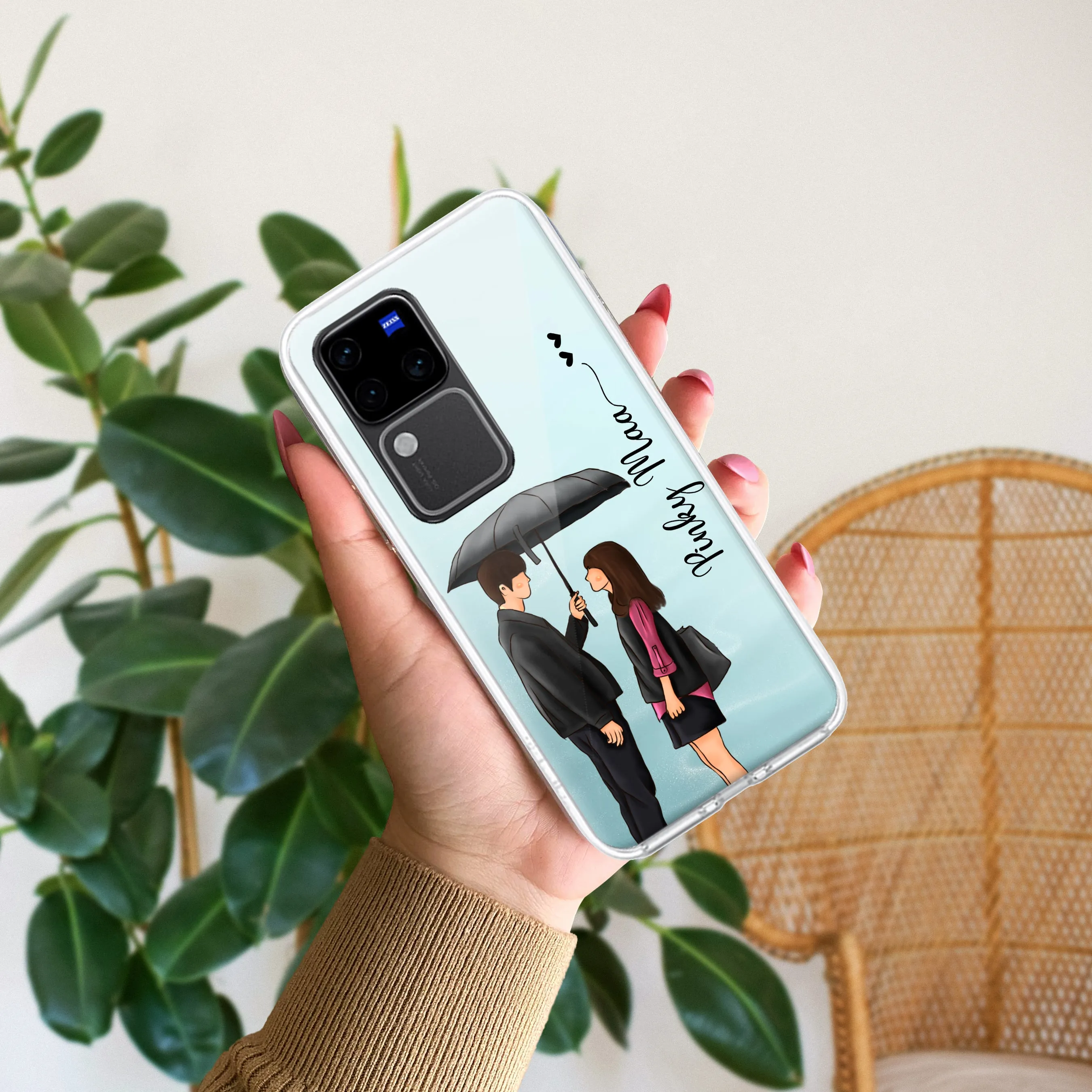 Caring Couple Customize Transparent Silicon Case For Vivo