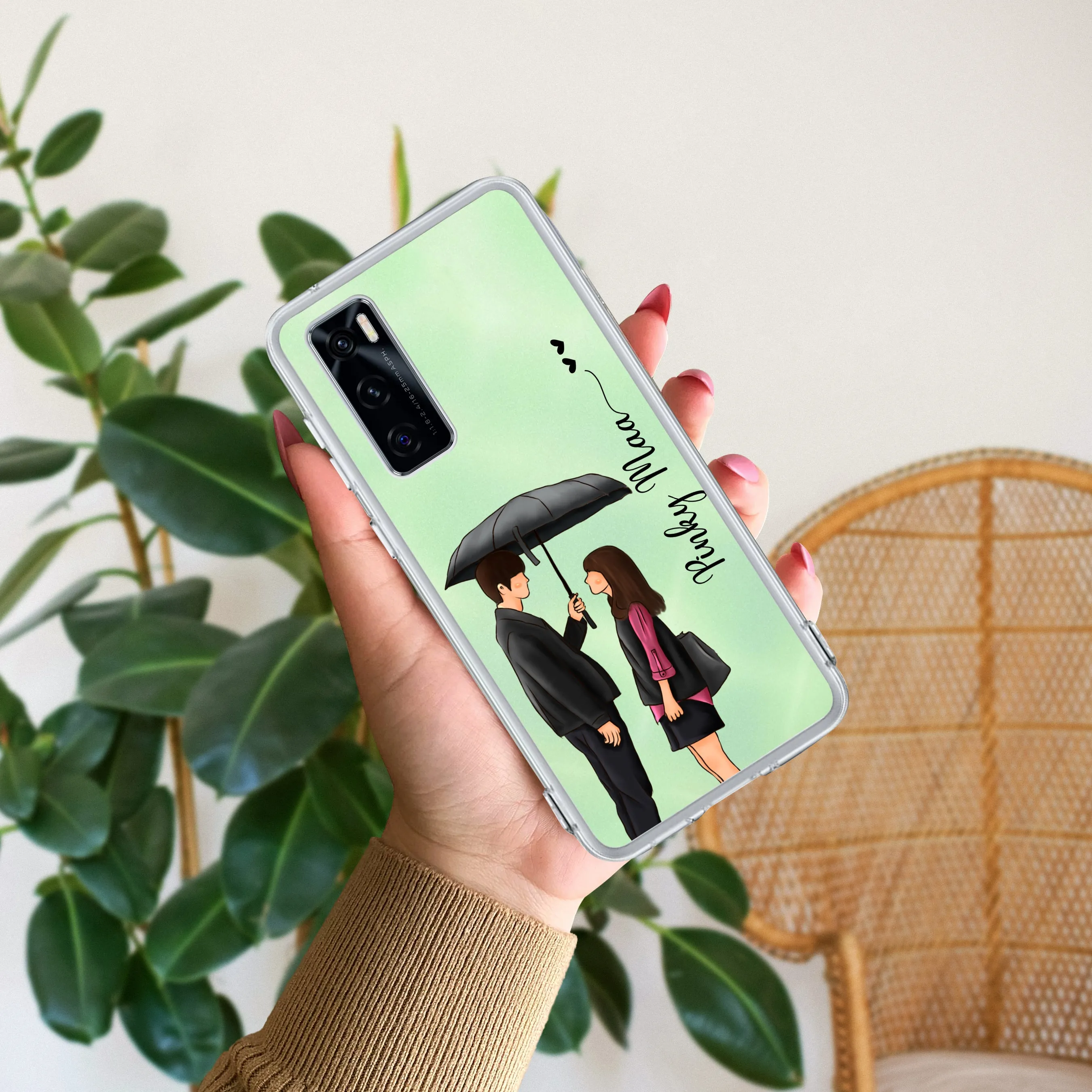 Caring Couple Customize Transparent Silicon Case For Vivo