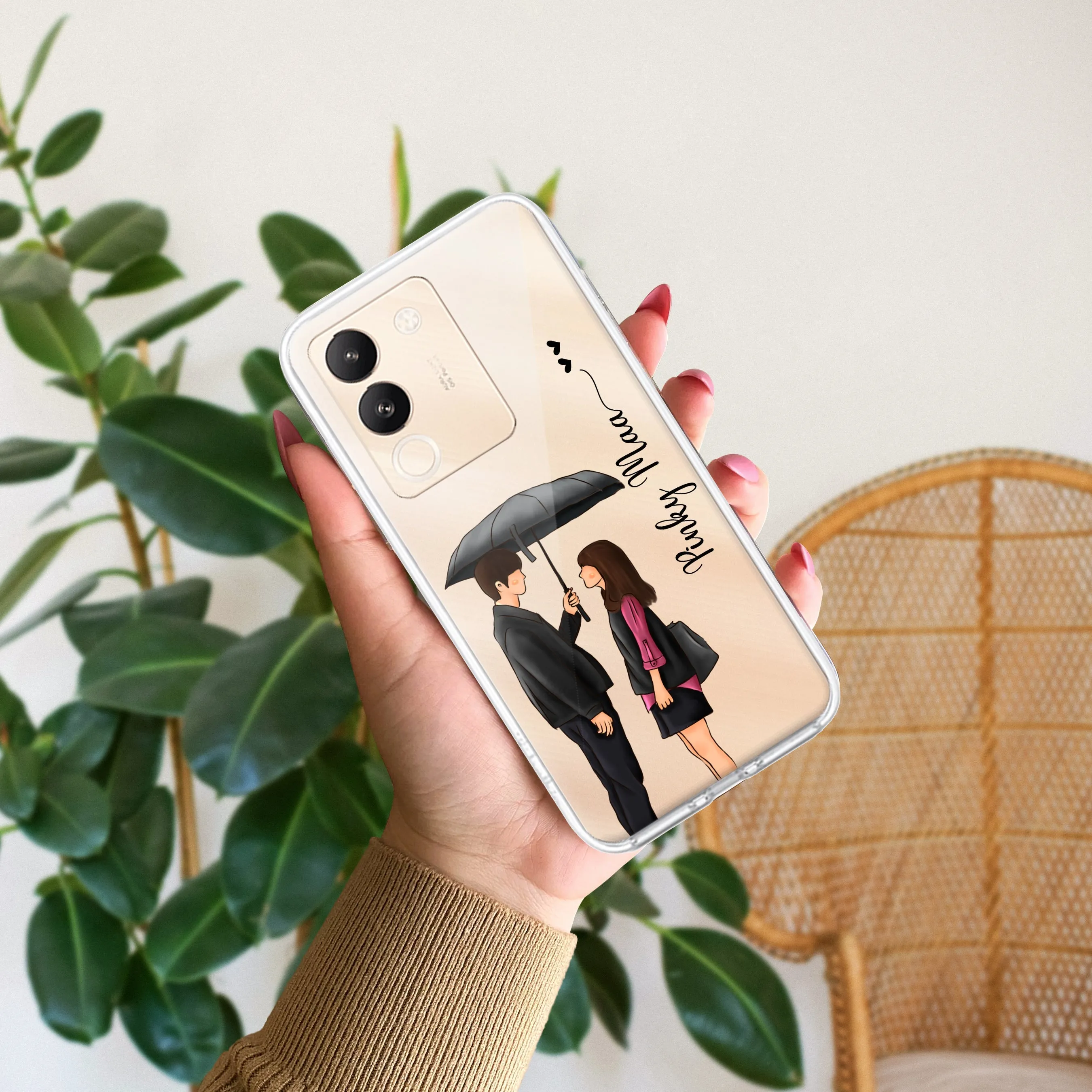 Caring Couple Customize Transparent Silicon Case For Vivo
