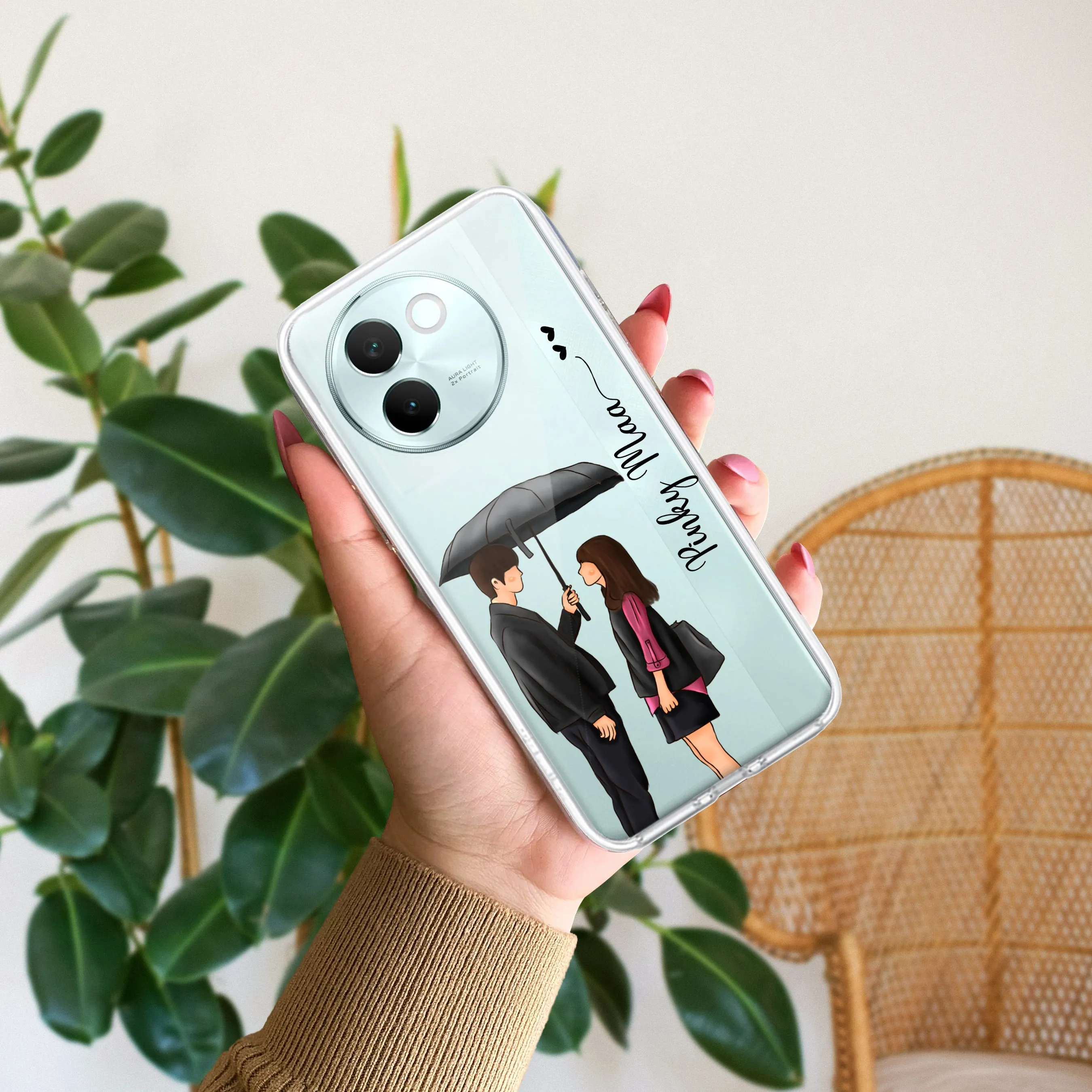 Caring Couple Customize Transparent Silicon Case For Vivo