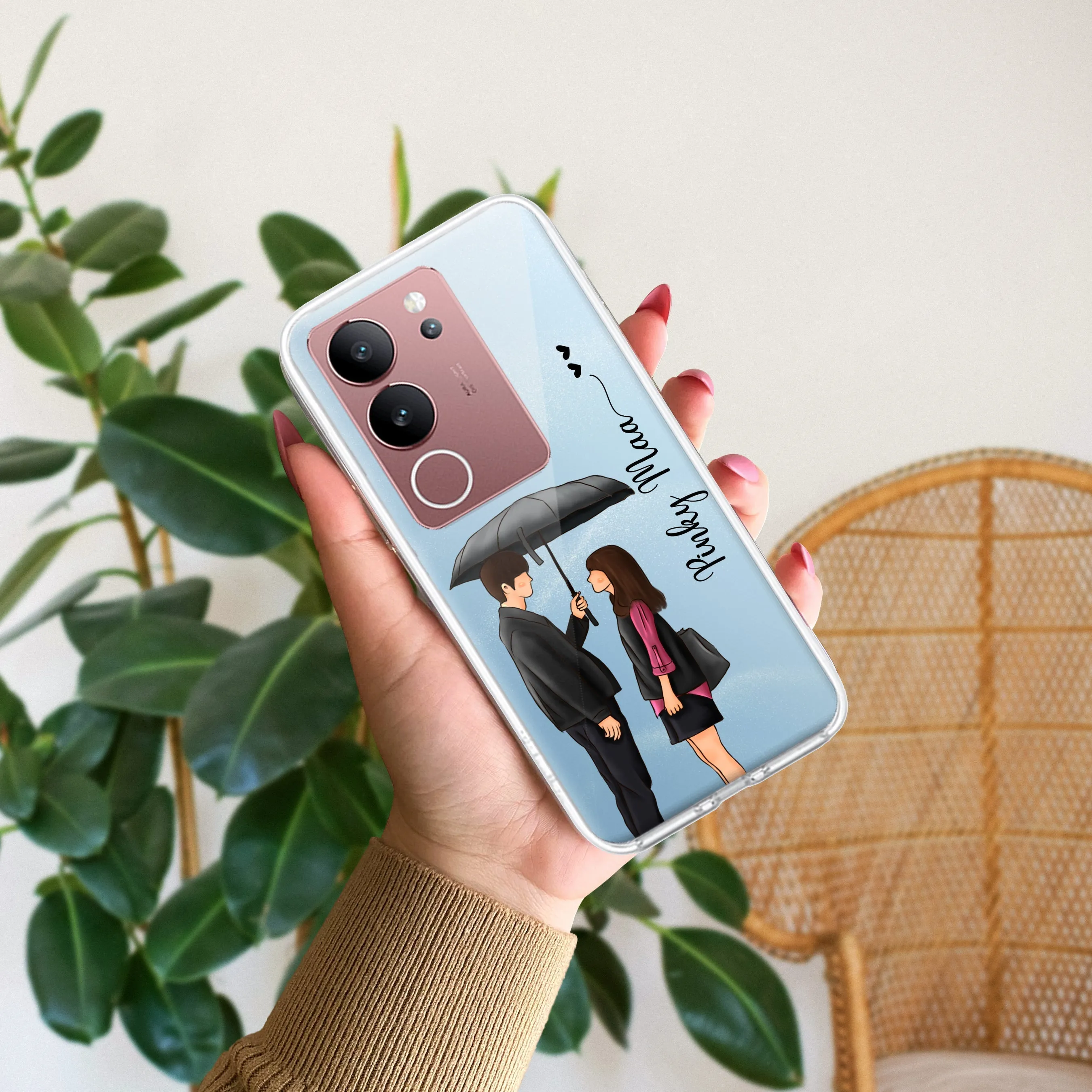 Caring Couple Customize Transparent Silicon Case For Vivo