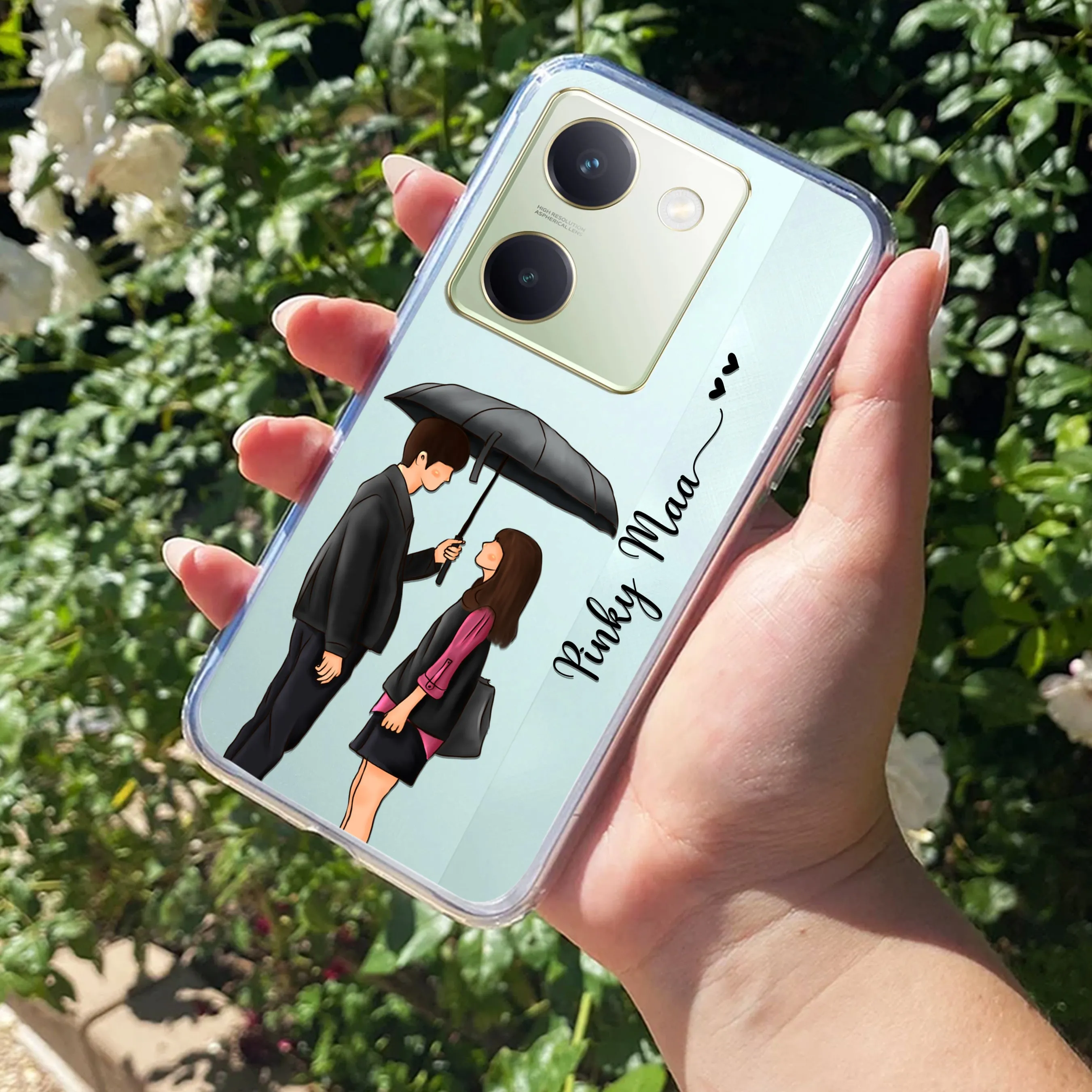 Caring Couple Customize Transparent Silicon Case For Vivo