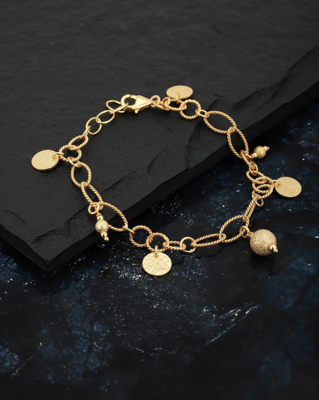 Carlton London Gold Plated Charm Bracelet For Women