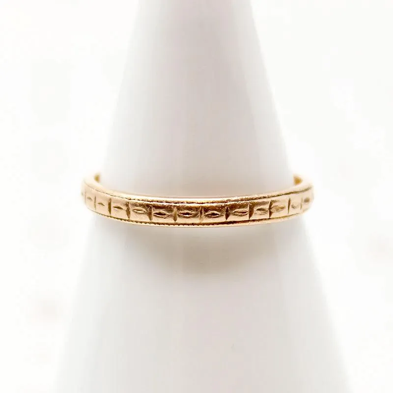 Charming Deco Design Band in Recycled Rose Gold