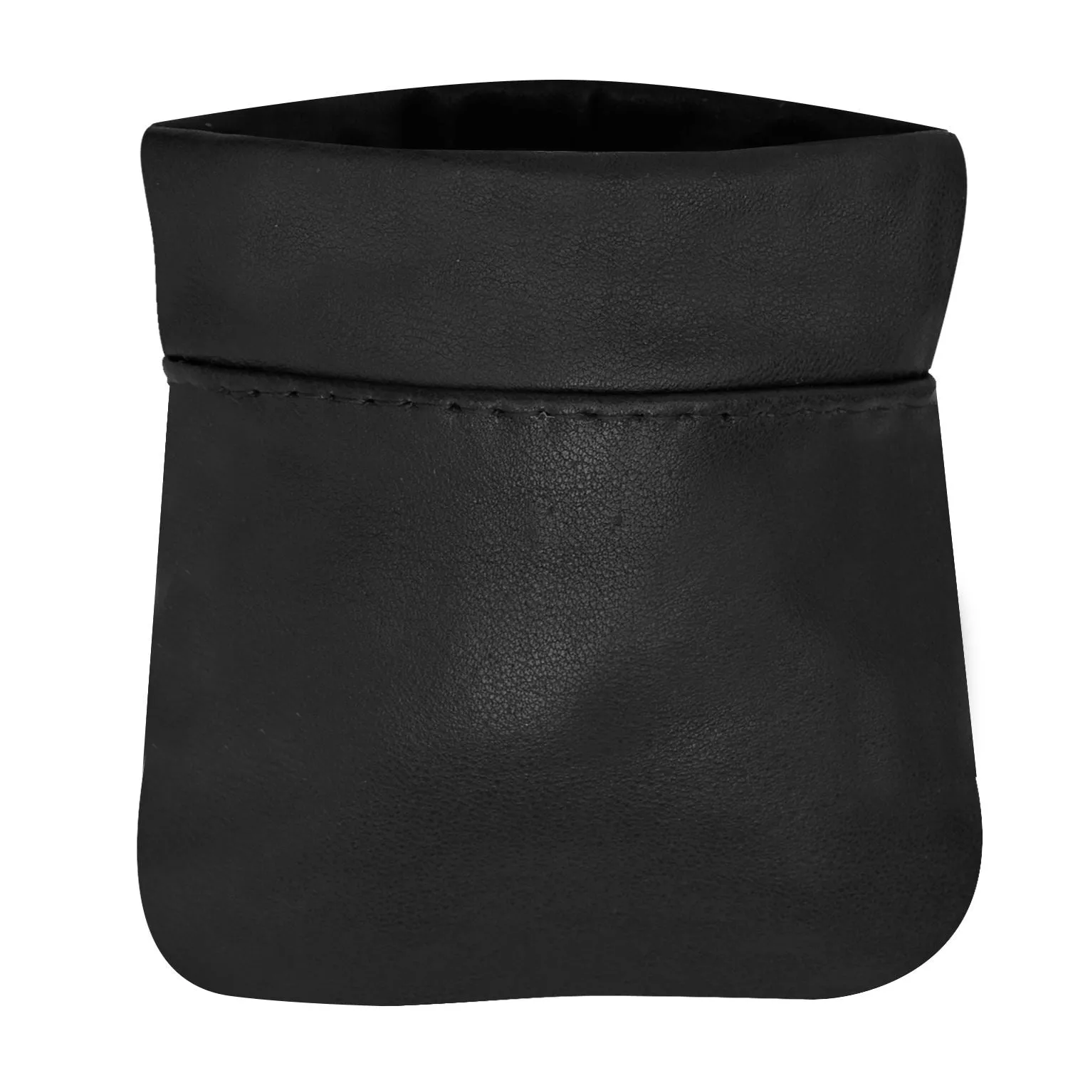 Classic Leather Squeeze Coin Pouch- Burgundy
