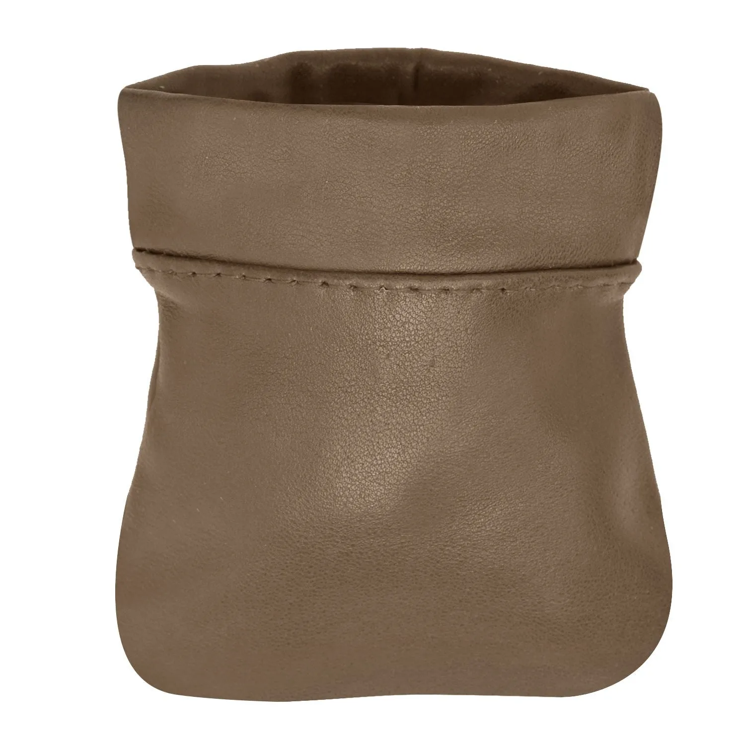 Classic Leather Squeeze Coin Pouch- Burgundy