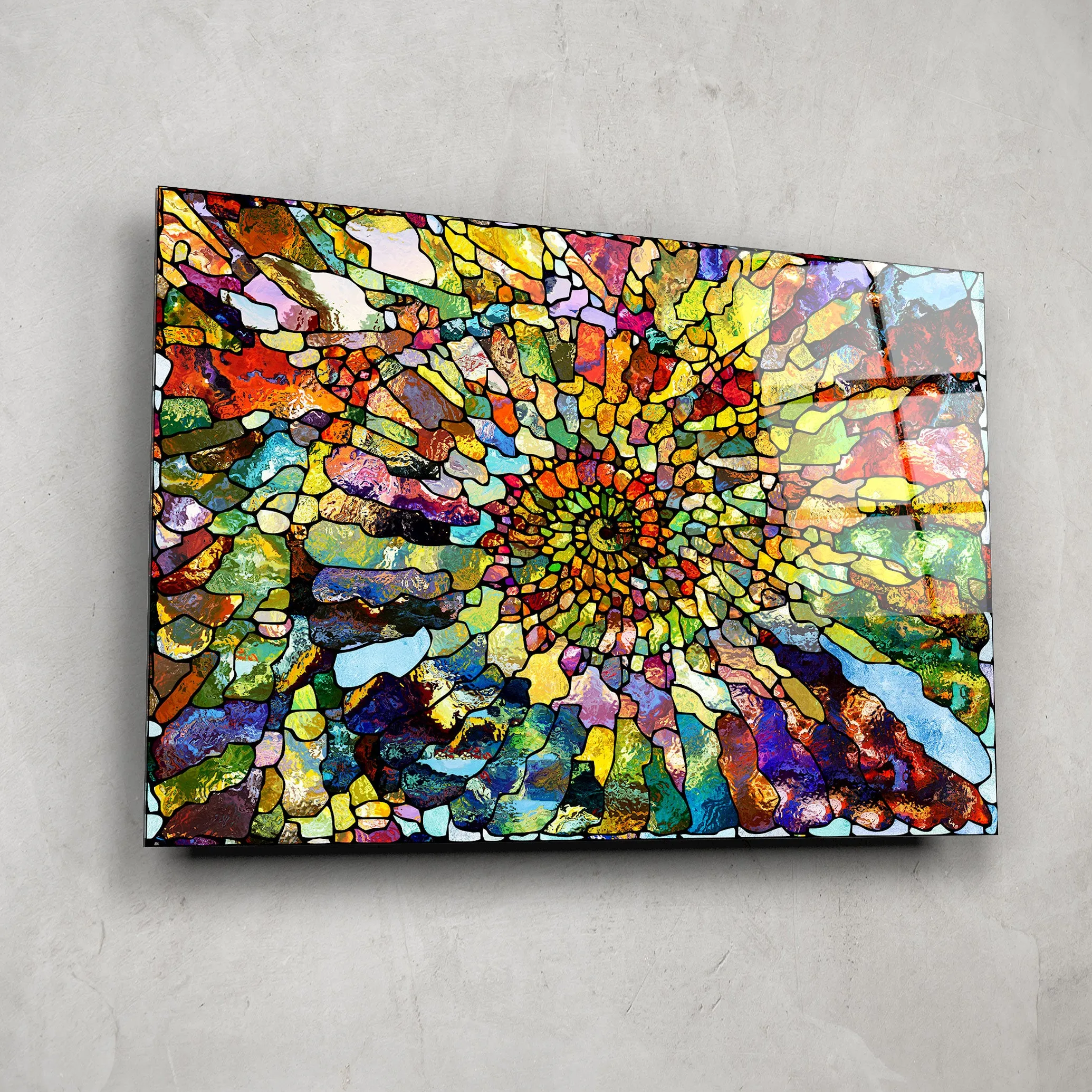 Colourful Spiral Stained Glass Patterns