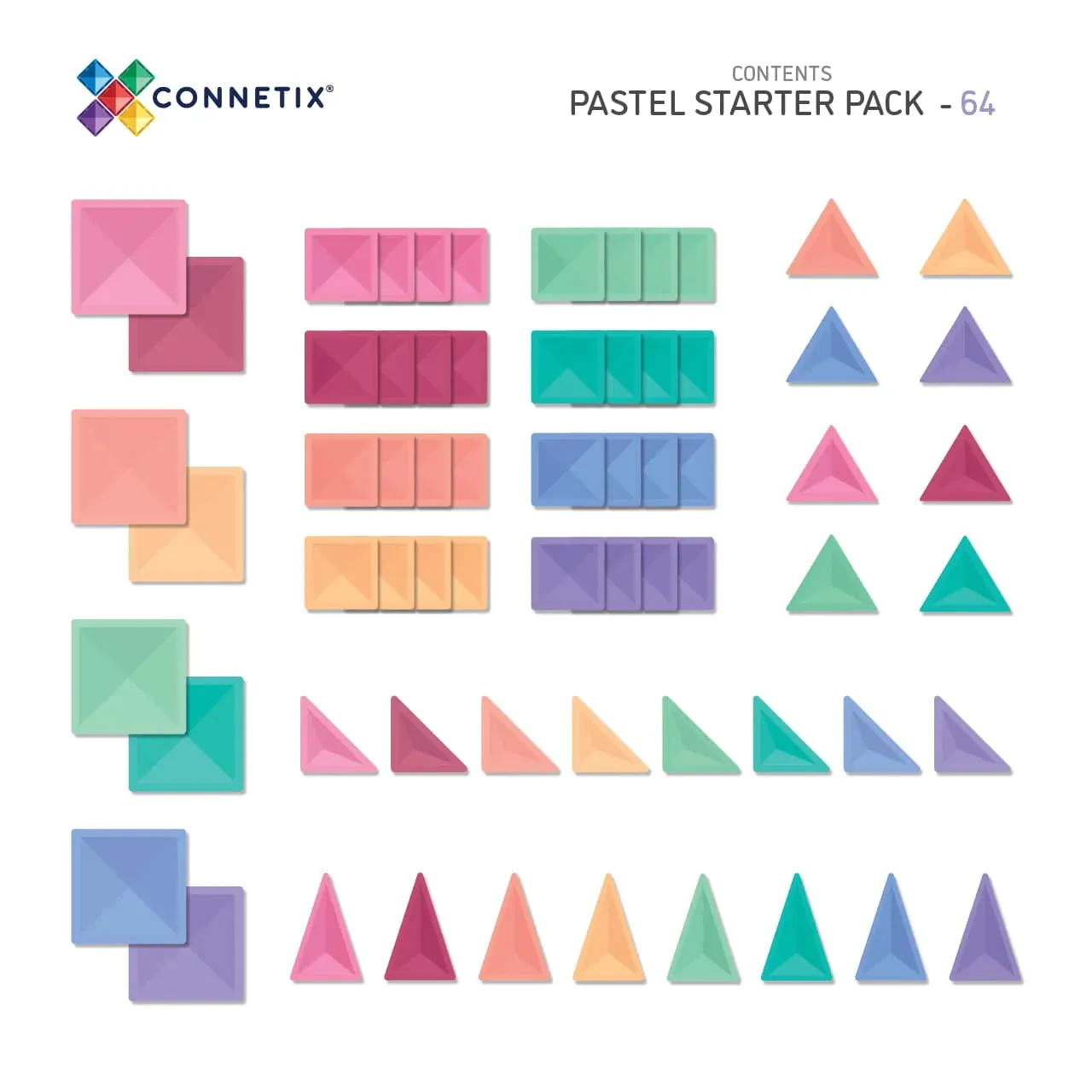 Connetix - Pastel Starter Pack 64pc