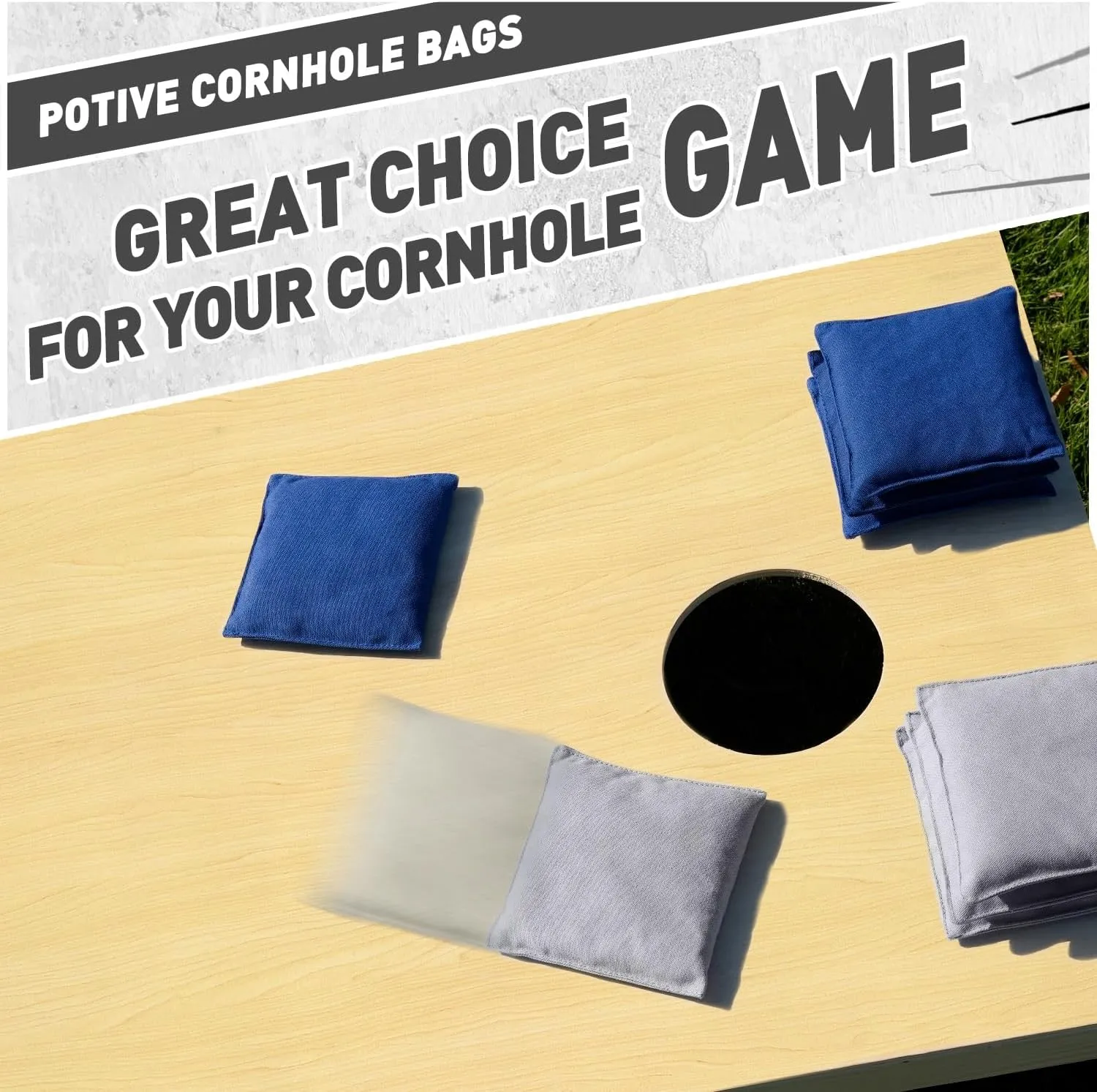 Cornhole Bags Set of 8 Regulation Corn Hole Bean Bags for Cornhole Game, Professional Weather Resistant Corn Hole Bags with Tote Bag