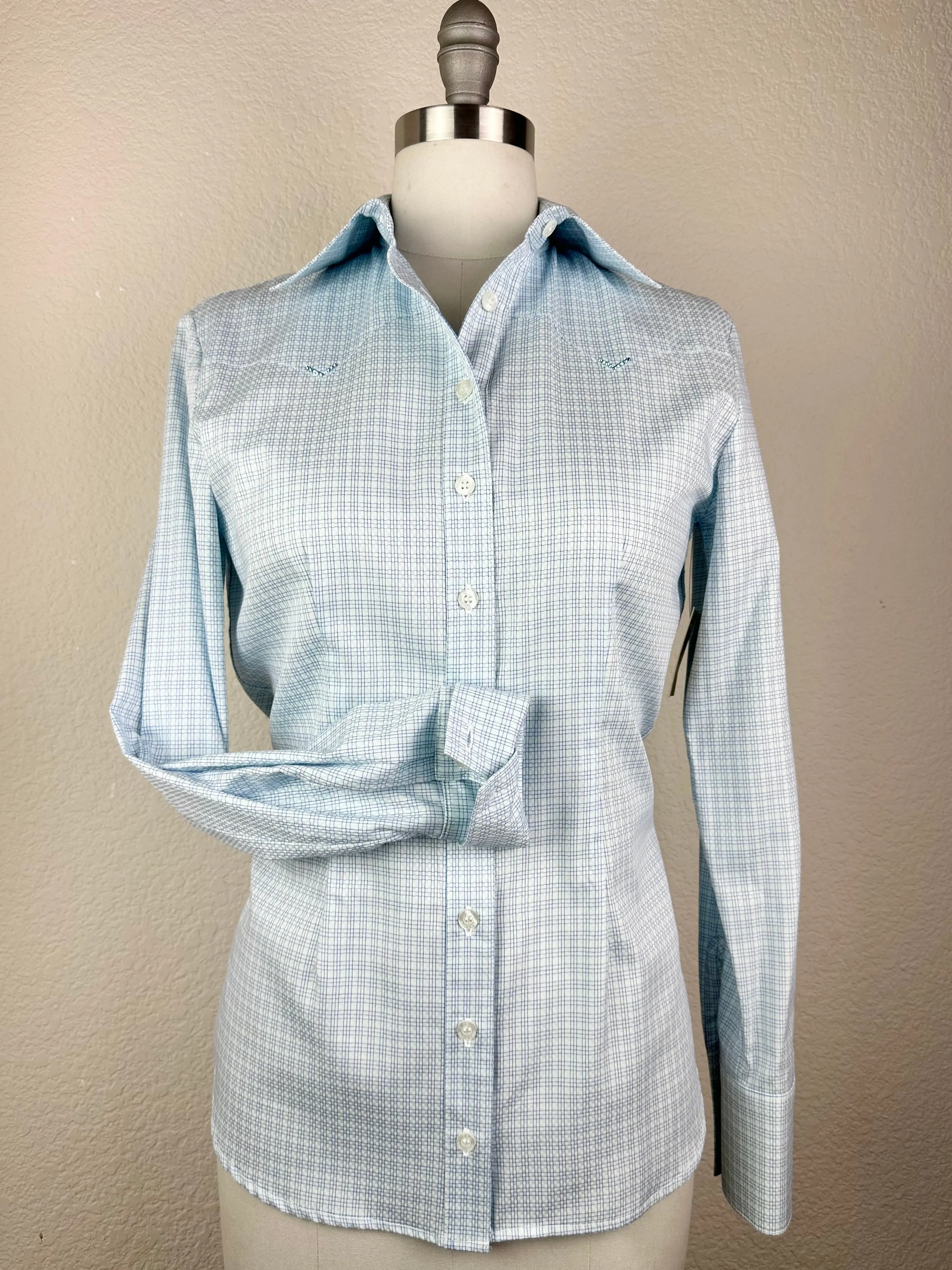 CR Western Pro Light Blue and Navy Italian Cotton