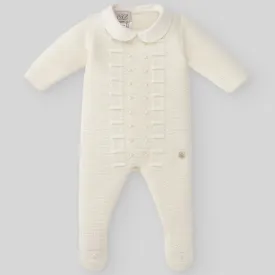 Cream Knit Footie