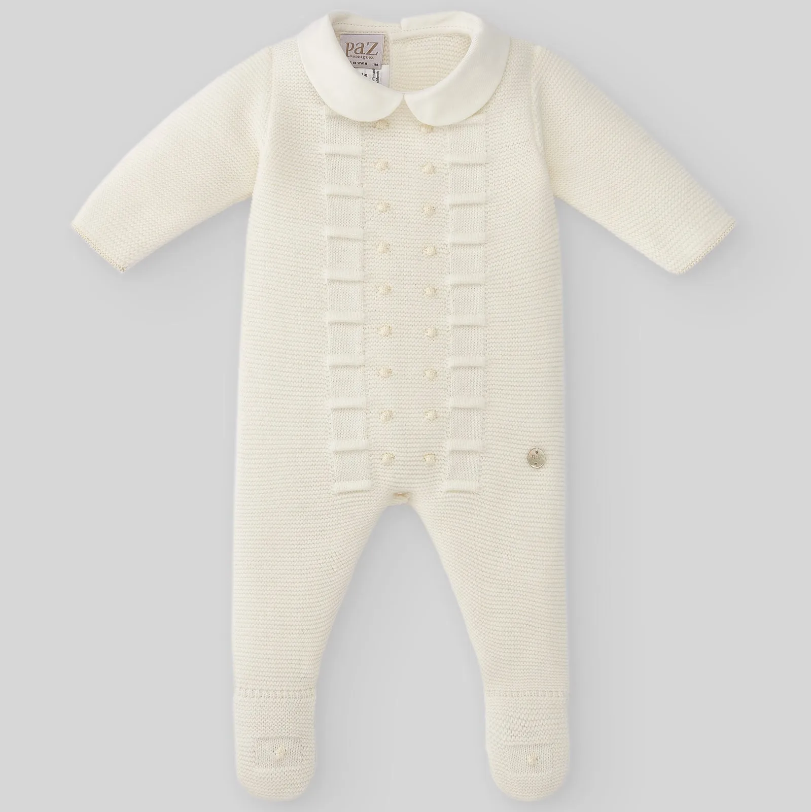 Cream Knit Footie
